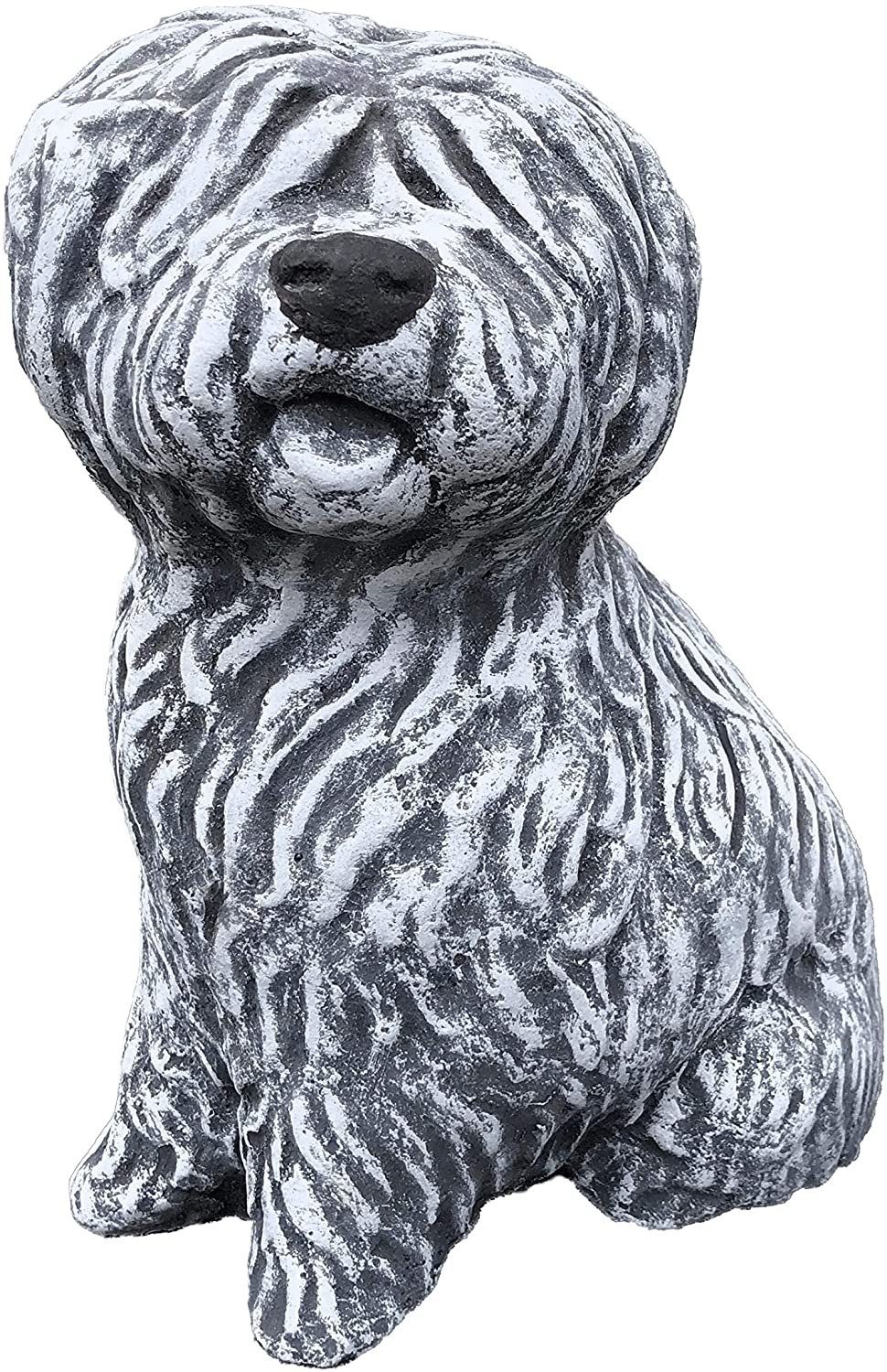 Gartenfigur Steinfigur Bobtail