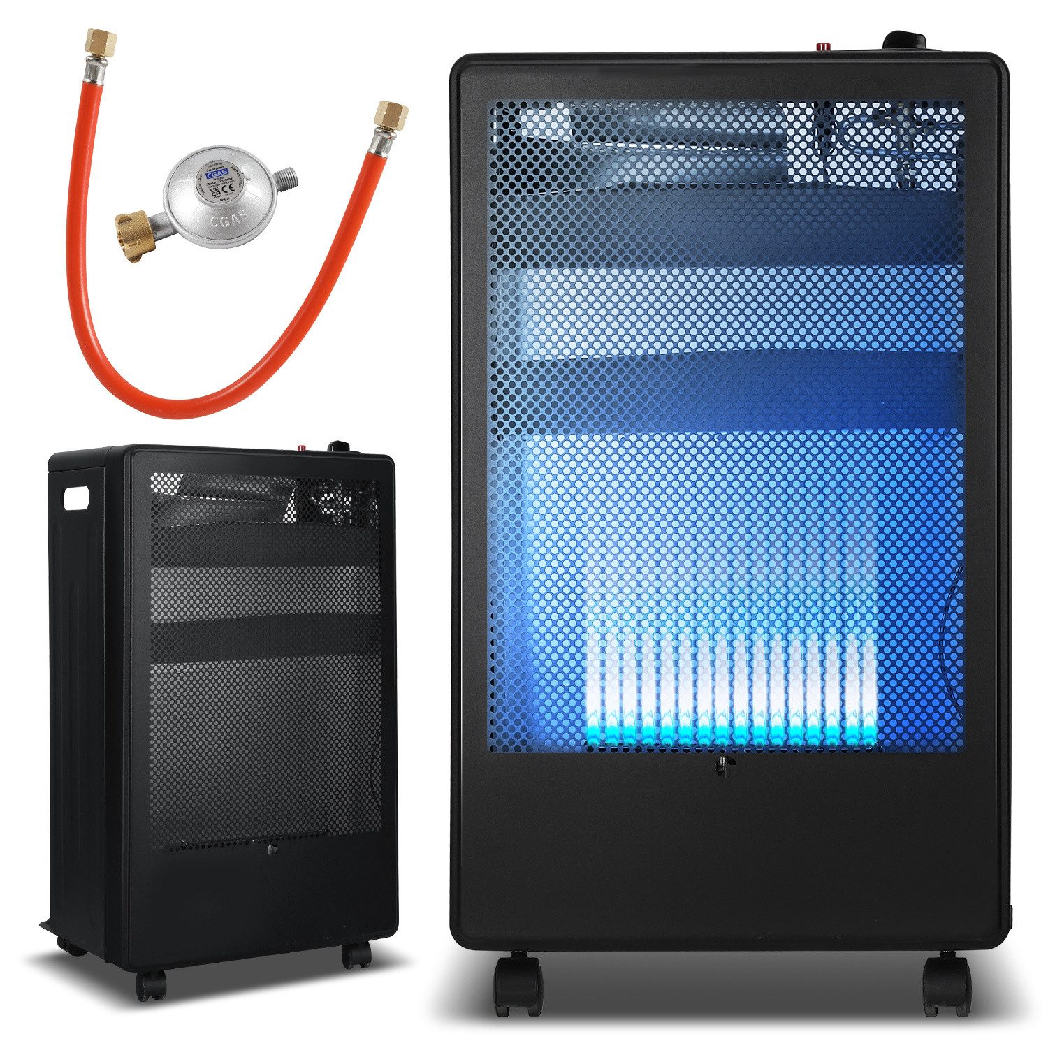 Clanmacy Heizgerät Infrarot Gasheizung 3800 Watt inkl. Schlauch & Druckminderer, für Buta, 3800 W