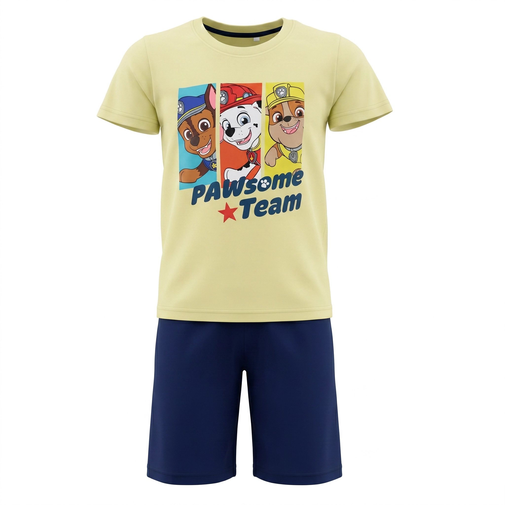 PAW PATROL Schlafanzug Paw Patrol Kinder Schlafanzug Pyjama kurz Nachtwäsche Shirt Shorts Gr. 98 bis 128 - 100% Baumwolle