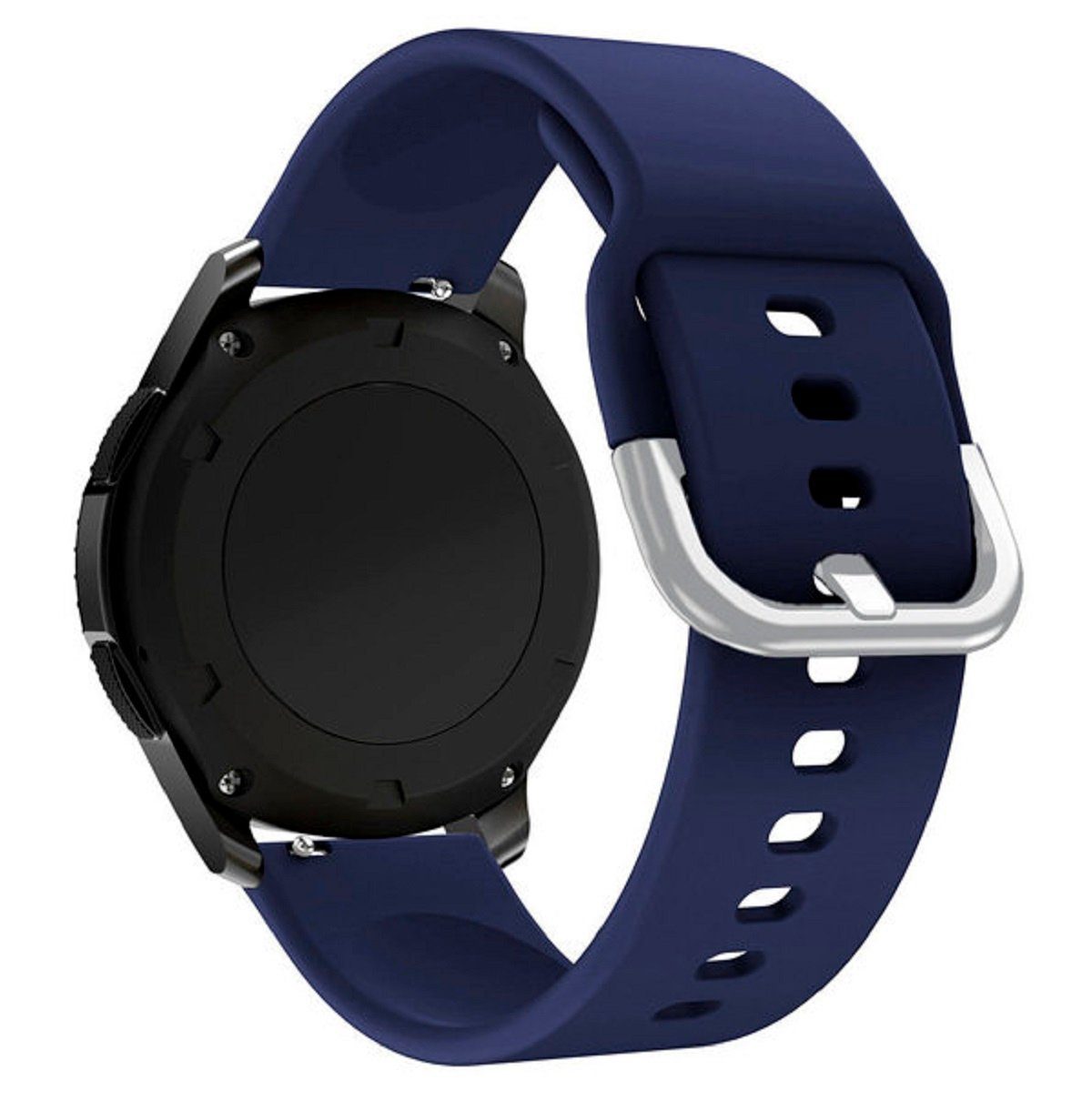 Hurtel Uhrenarmband Silikonarmband Ersatz Smartwatch-Armband universal 22mm Breite Dunkelblau