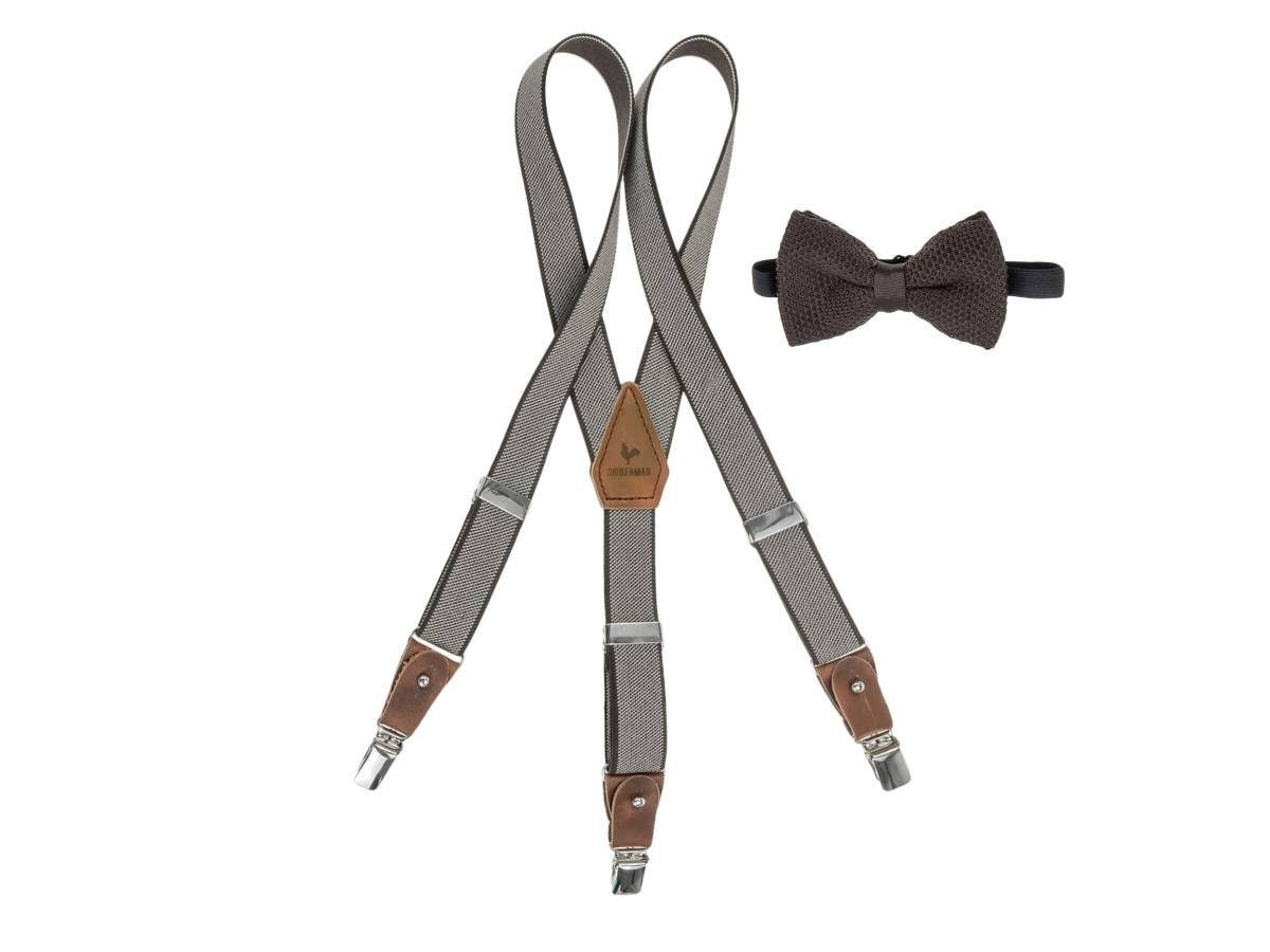 Sir Redman Hosenträger Kids (Set) Kinderhosenträger im Set mit Fliege, mit Hosenclips, 80cm lang