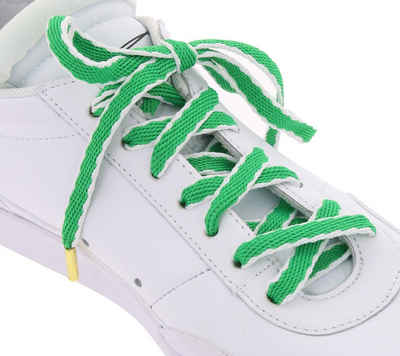 Tubelaces Schnürsenkel TubeLaces Schuhe Schnürsenkel top angesagte Schuhbänder Schnürbänder Grün/Weiß