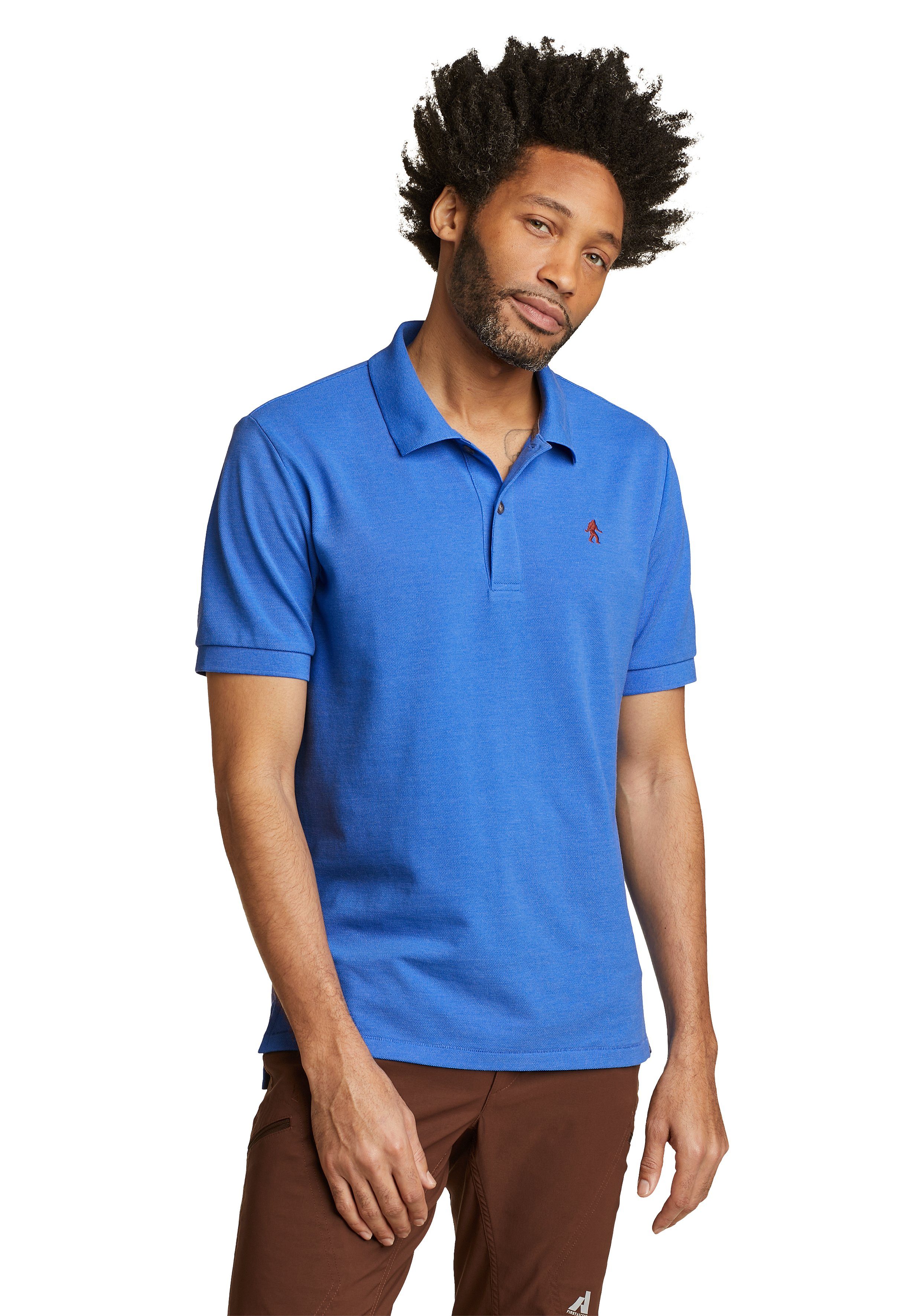Eddie Bauer Poloshirt - Pro Brilliantes Poloshirt Blau Field bestickt