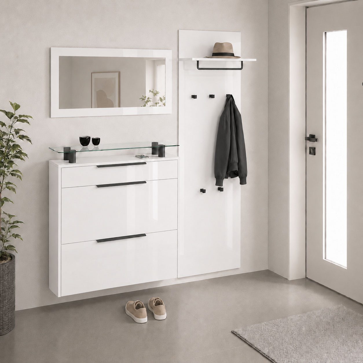 borchardt Möbel Garderoben-Set Tom, (3-St), Schuhschrank hängend