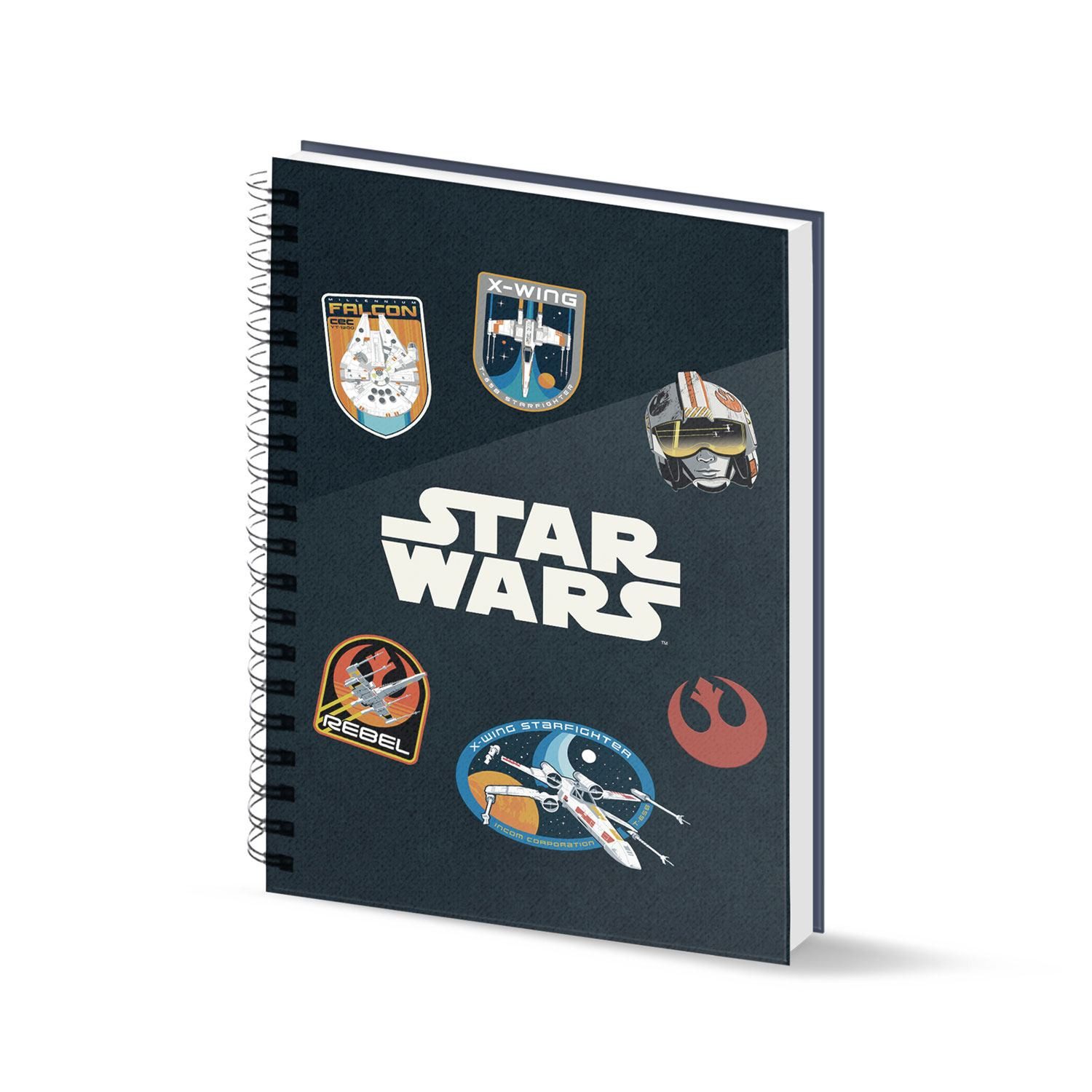 Karactermania Notizbuch Star Wars Notizblock A5 Pilot, Hardcover-Notizblock mit Spiralbindung
