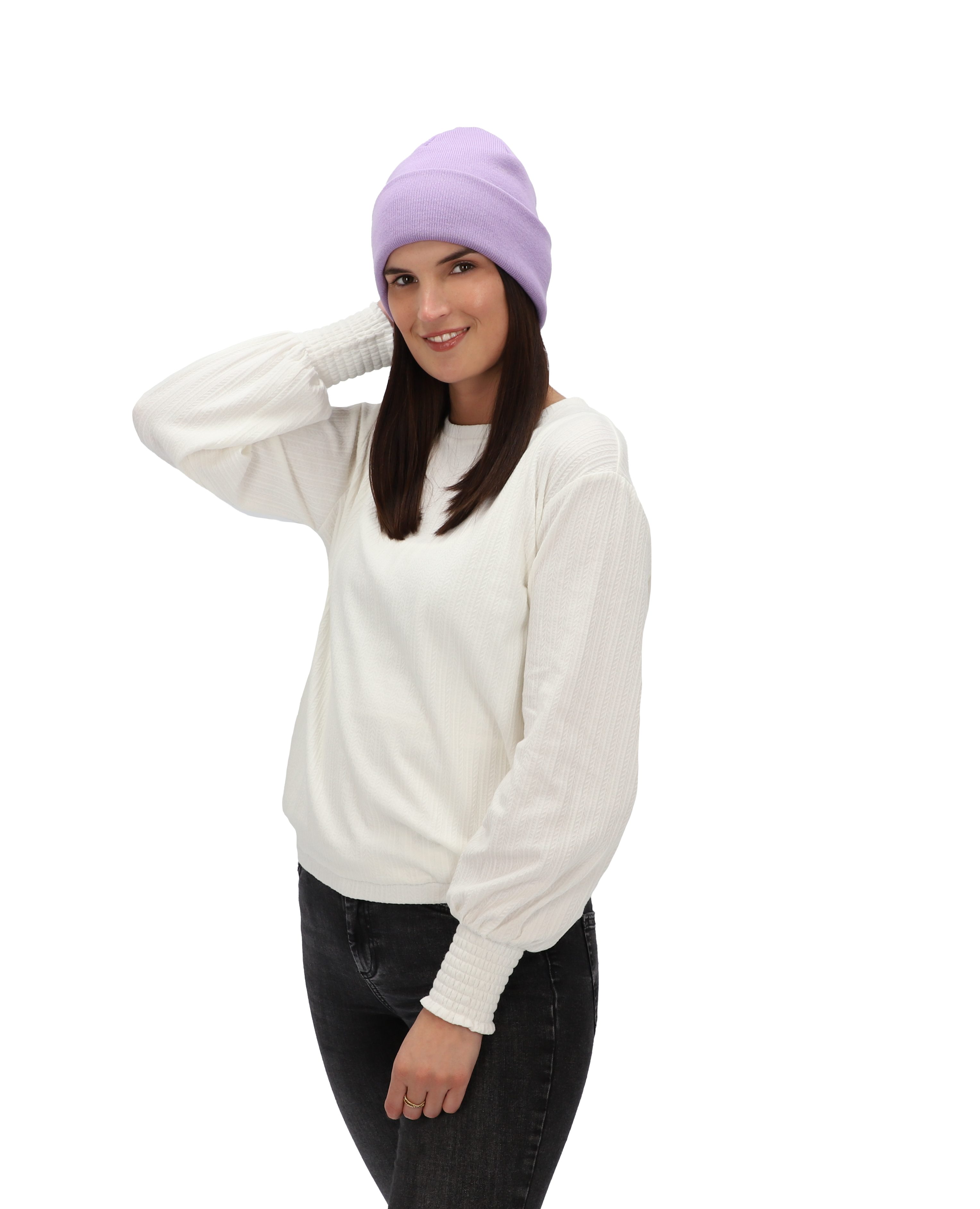 halsüberkopf Accessoires Strickmütze Strickmütze mit breitem Umschlag Made in Germany!