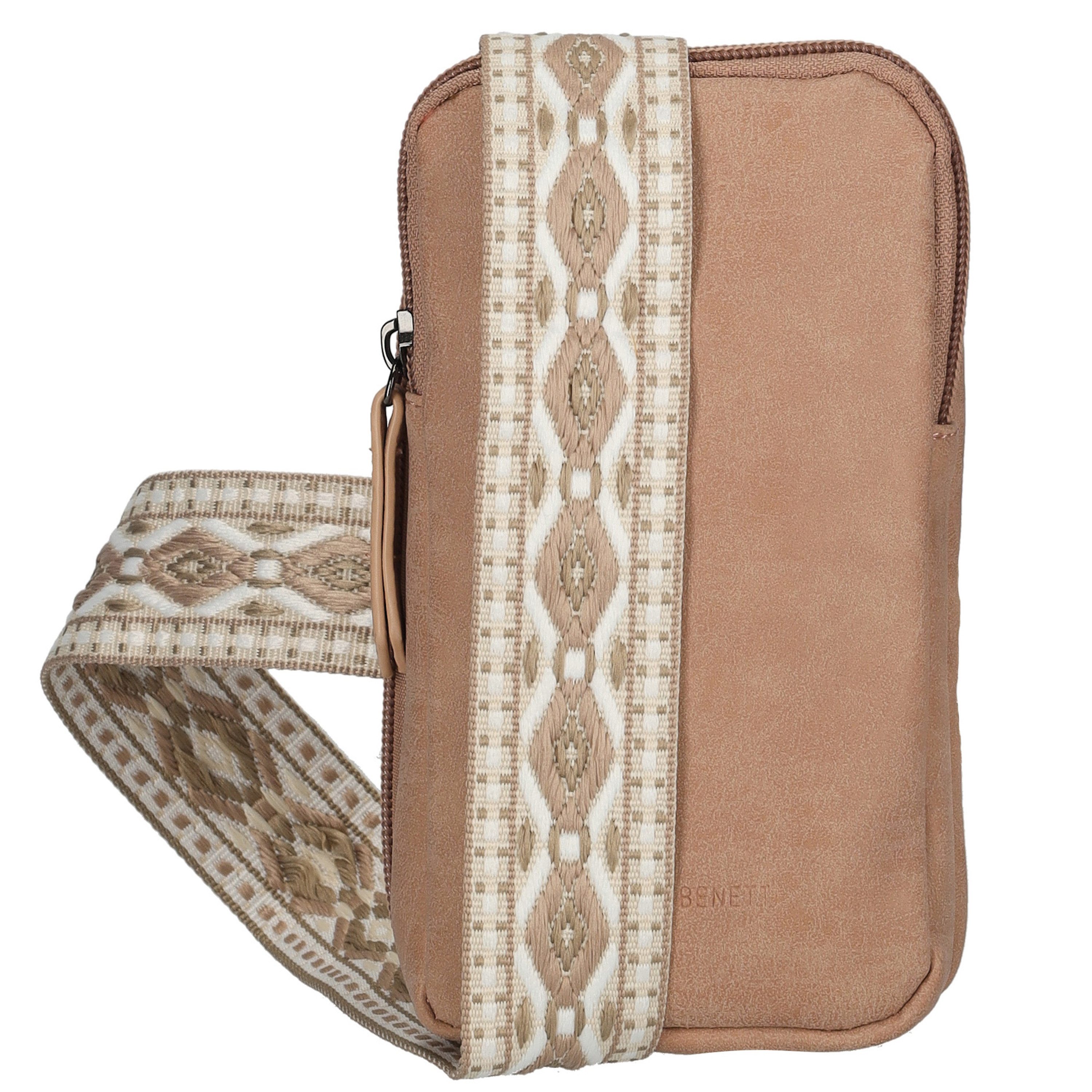 Enrico Benetti Handytasche zum umhangen Kleine Handyumhangetasche Crossbody Tasche Damen mit breitem Gurt Kompatibel mit Apple iPhone 13 14 15