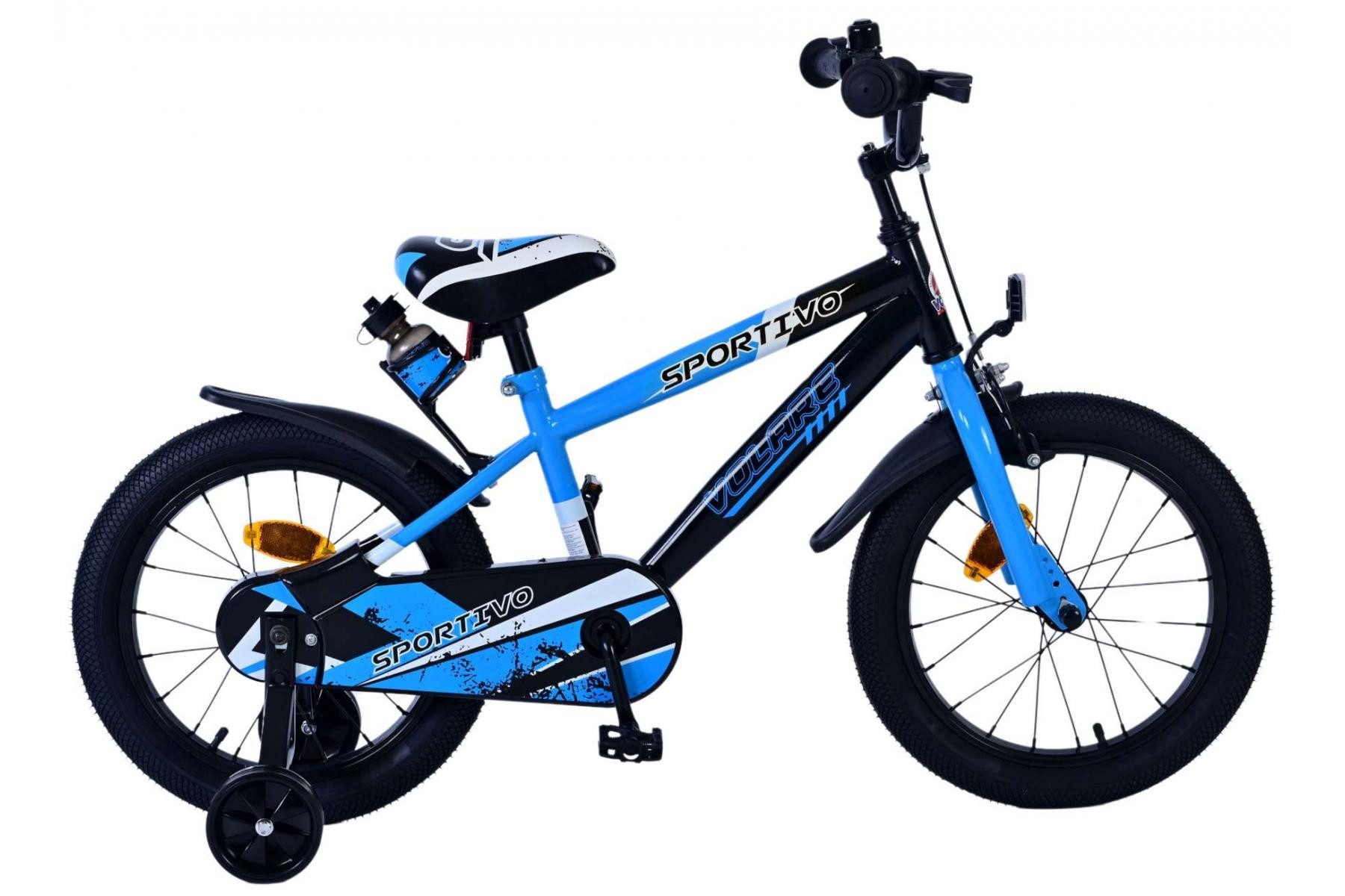Kinderfahrrad Volare Sportivo Kinderfahrrad für Jungen - 16 Zoll in Blau Schwarz