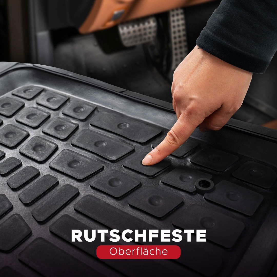 fussmattenprofi.com Car doormat 4D universal car rubber floor mat set (1 piece), Peugeot 3008, Jaguar F-Pace, Tesla Model ix35, Fiat 500/500C, Toyota Avensis, Volkswagen Polo, Volvo V90, Jeep Wrangler, BMW i3, Jaguar F-Type, Renault Taliant, Audi Q3, Chevrolet Camaro, Volkswagen Golf, Mercedes Sprinter, Volkswagen ID3, BMW 3, Scania R Series, Citroen Berlingo, Opel Astra, Volvo XC90, Ford Tourneo Connect, Smart Forfour EQ, Fiat 500 X, Mercedes Axor, Hyundai Kona (Hybrid), Volkswagen Passat, Skoda Fabia, Jaguar XE, Alfa Romeo Giulia, Nissan Qashqai, Fiat 500, Ford Focus, Ford Tourneo, BMW X1, Opel Vectra, Mercedes Citan, Seat Leon, Skoda Karoq, BMW X6, Opel Combo D, Ford Mustang, Renault CAPTUR Hybrid, Opel Grandland
