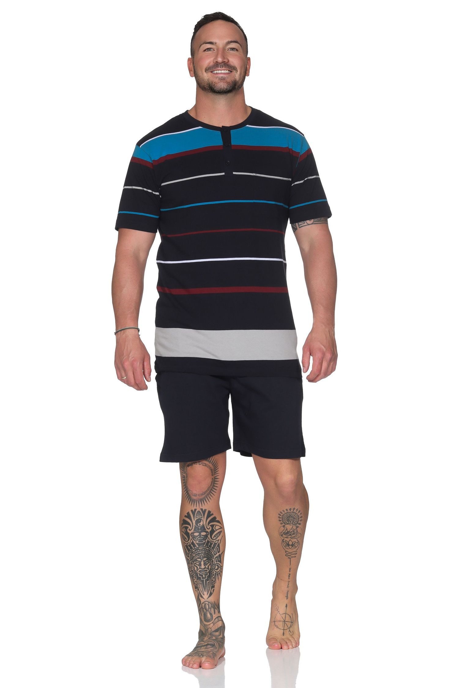 Normann Pyjama Normann Herren kurzarm Schlafanzug günstig online kaufen