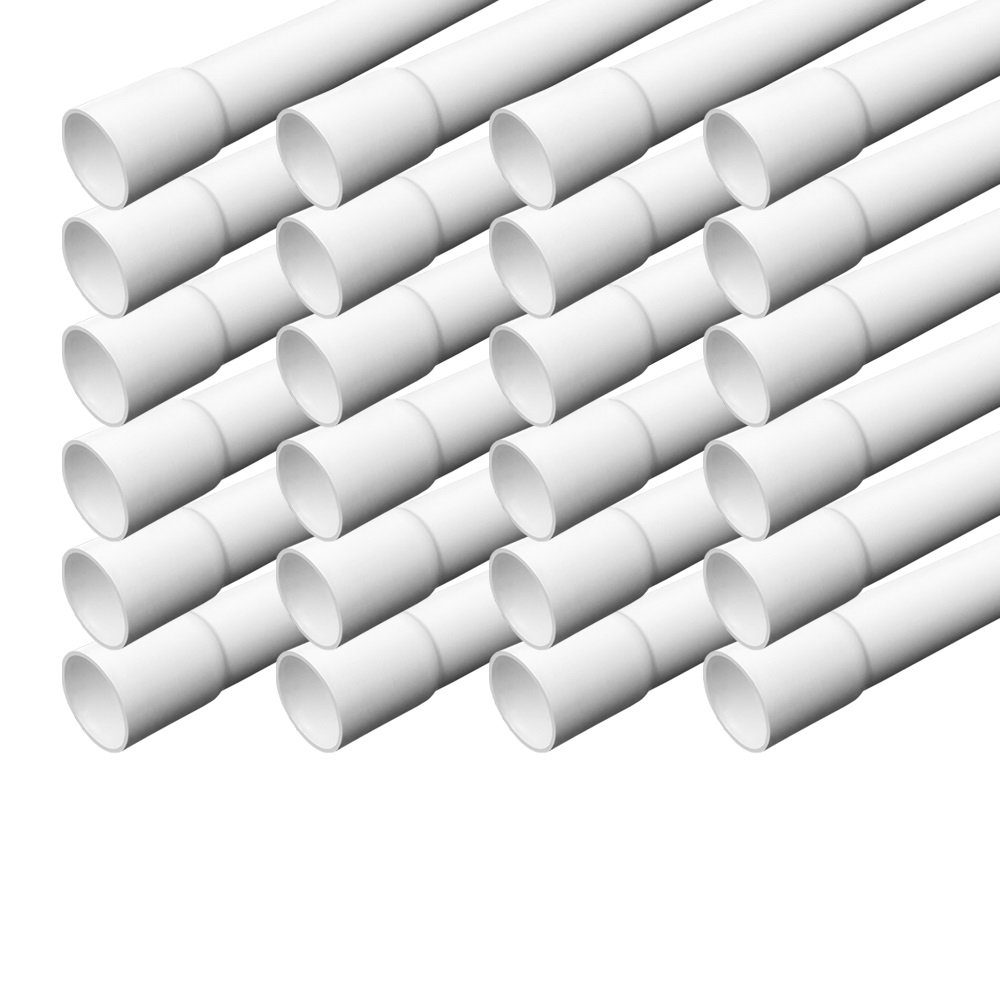 ARLI Kabelkanal Elektrorohr Kabelrohr M20 Stangenrohr Leerrohr PVC Installationsrohr (24 meter / 24 Kabelrohre, 24-St), Einseitig gemufft