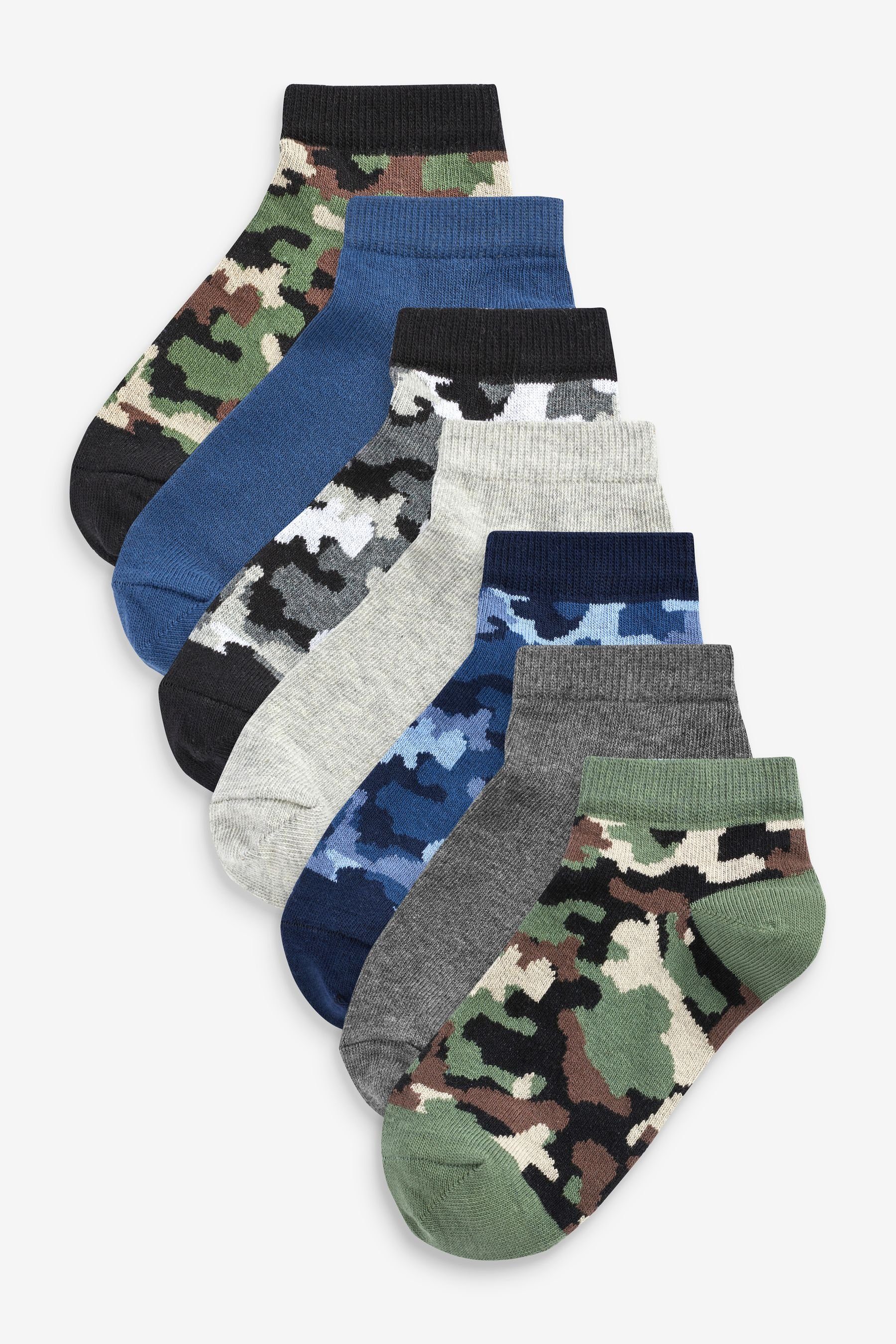 Next Camouflage Green/Blue/Grey Khaki (1-Paar) Sneakersocken