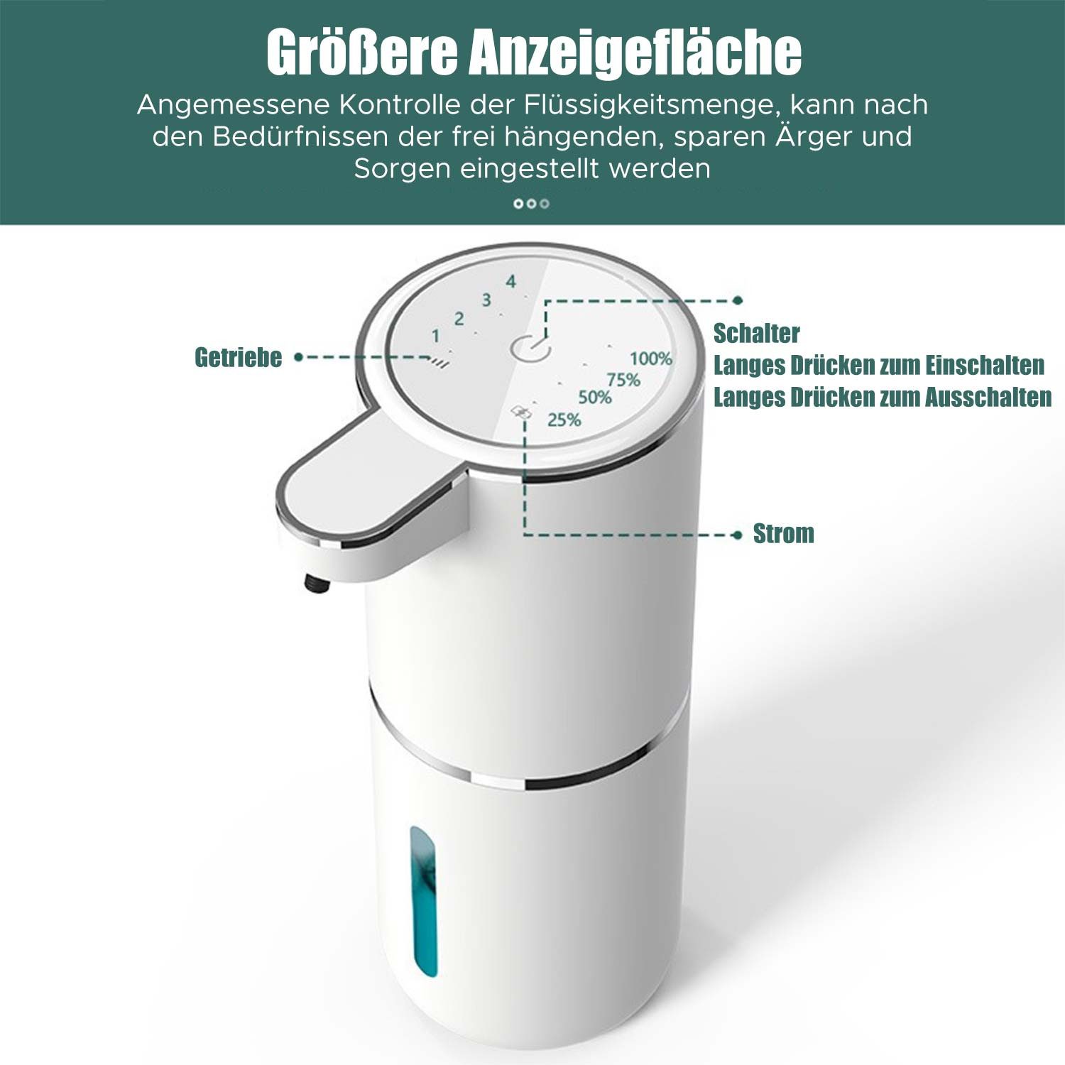 Refttenw Seifenspender Automatischer Seifenspender zur Wandmontage, 380ml,IPX5 wasserdicht