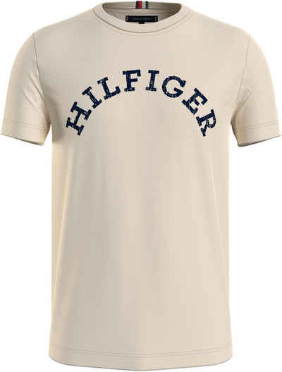 Tommy Hilfiger T-Shirt HILFIGER ARCHED TEE mit gebrochenem Markenprint