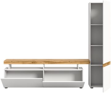 INOSIGN Wohnwand Mambo, Breite 235cm, in Weiß/Wotan Eiche Melamin, (2-St), Mediawand, TV-Wand, TV-Möbel
