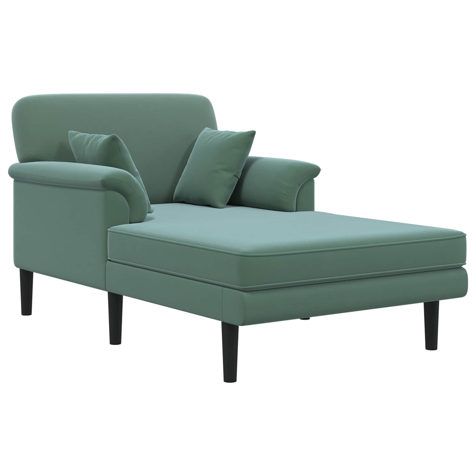 vidaXL Chaiselongue Chaiselongue Meergrün Samt, 1 Teile