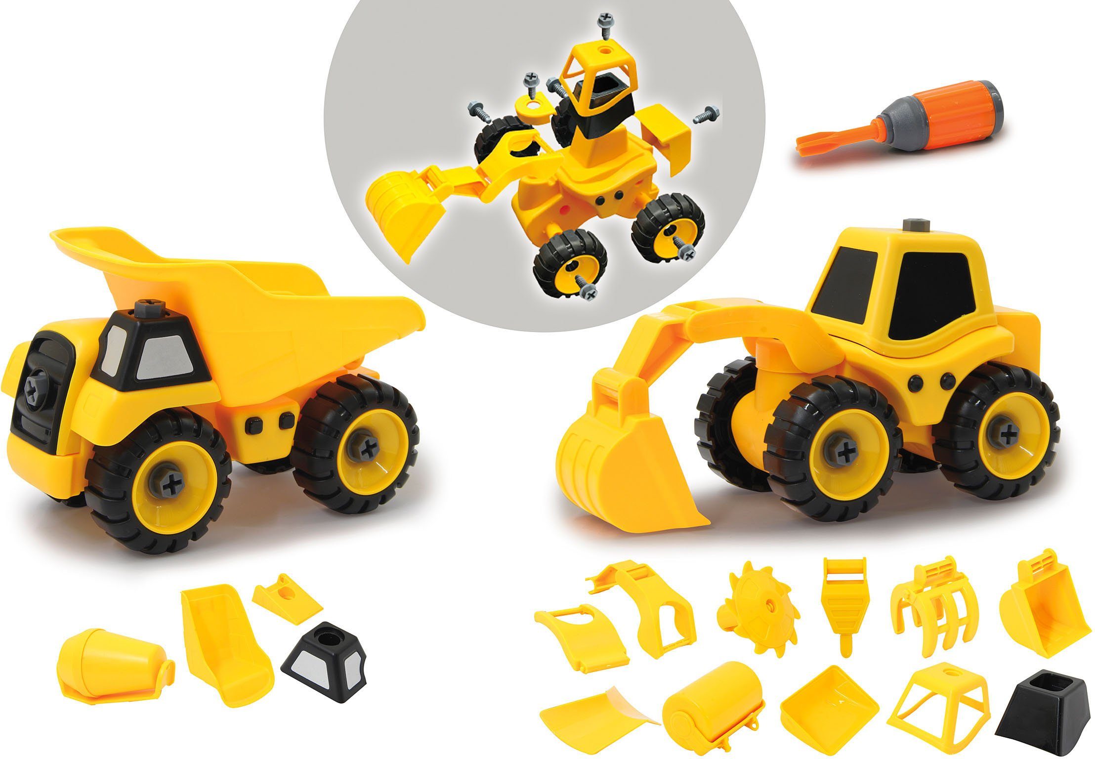 Spielsachen Spielzeugautos Auto Spielzeug Set Baufahrzeuge Traktor Bulldozer 