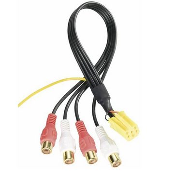 AIV Car HiFi Line-Out Adapter Kabel Audio- & Video-Kabel, Mini-ISO, Cinch, Mini-ISO 20-polig Stecker auf 4-Kanal Cinch für Auto-Radio