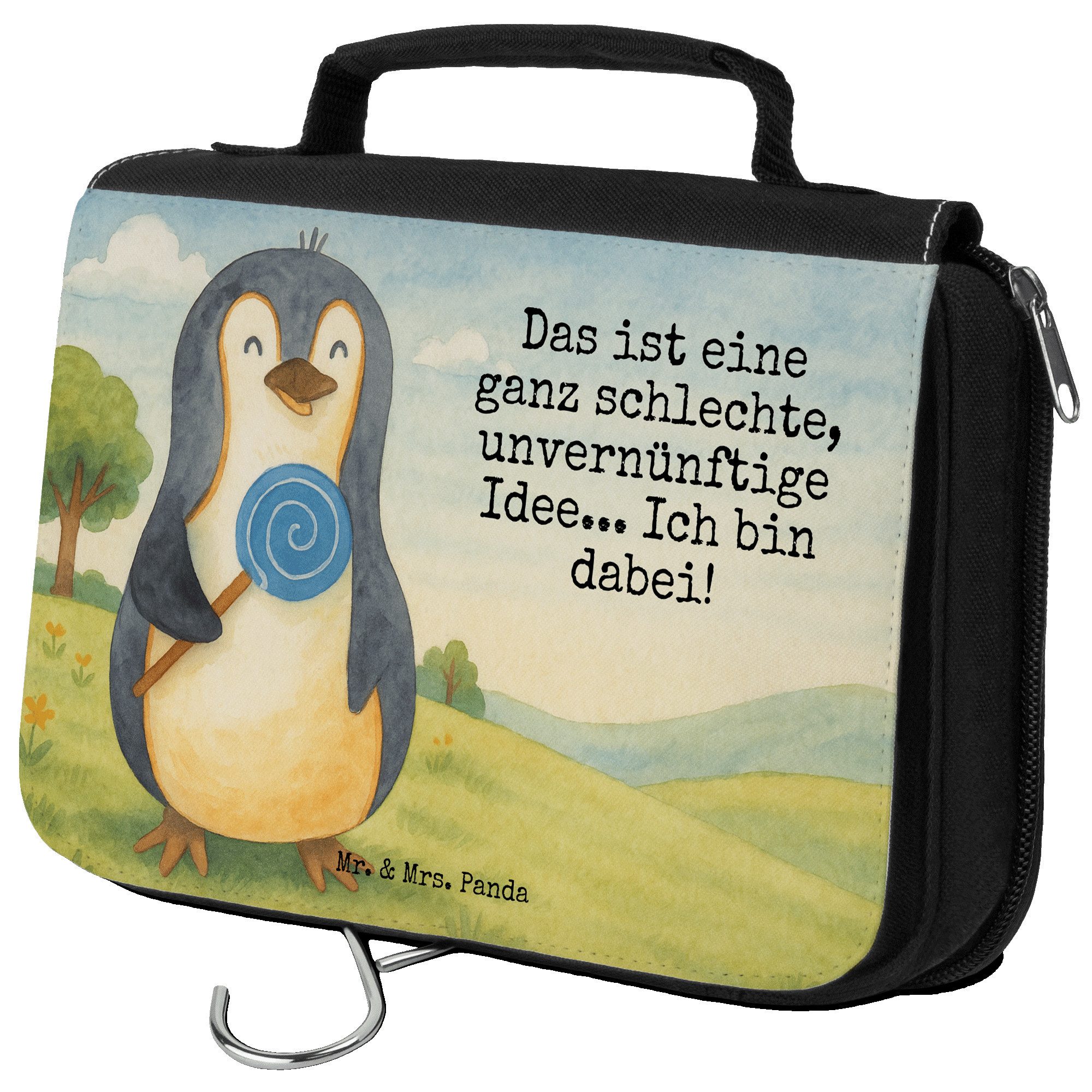 Kulturbeutel Pinguin Lolli Design, kulturtäschchen, Weiß, Süßigkeiten, Schminktasc