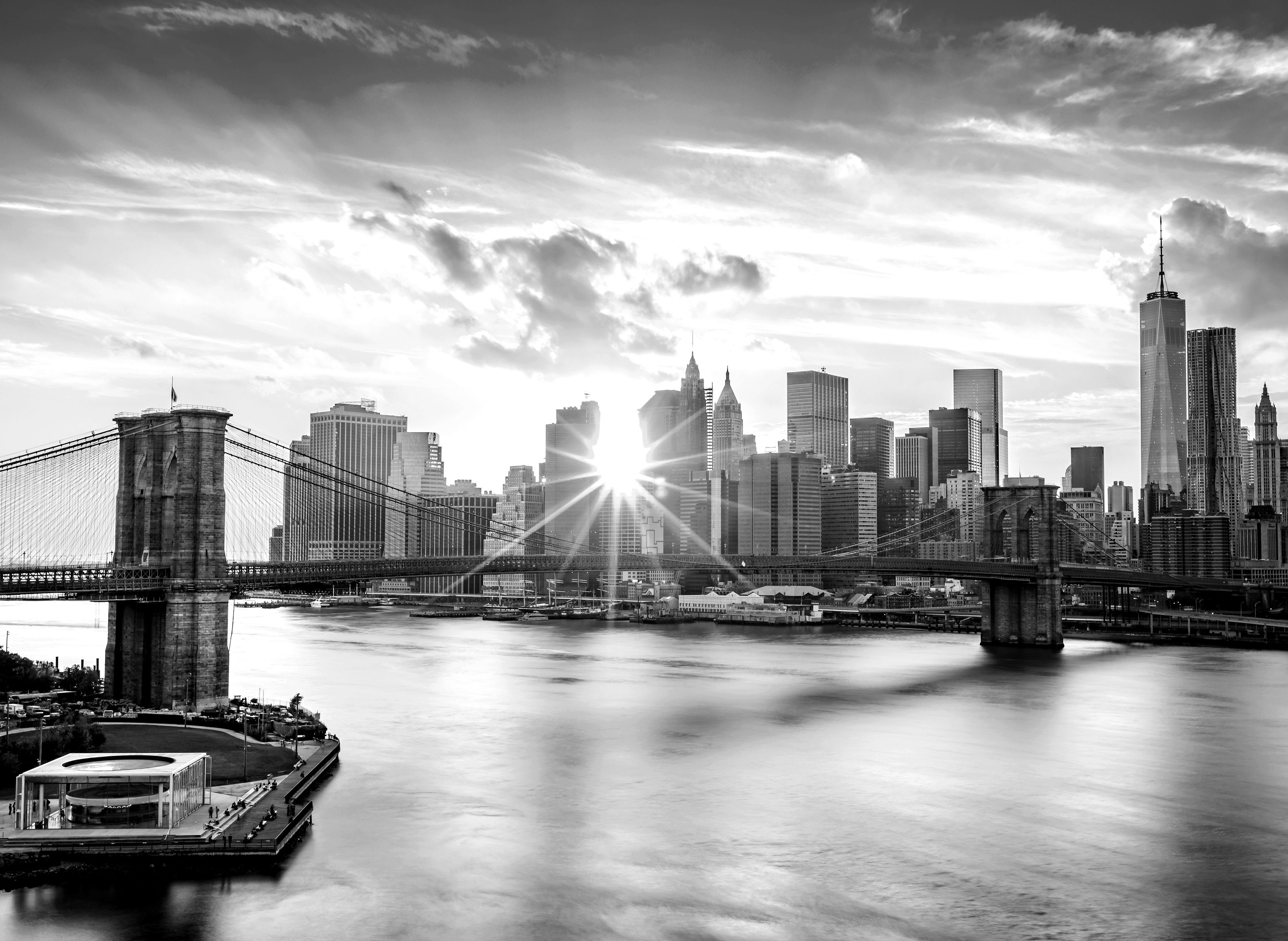 Papermoon Fototapete New York & Schwarz Weiß