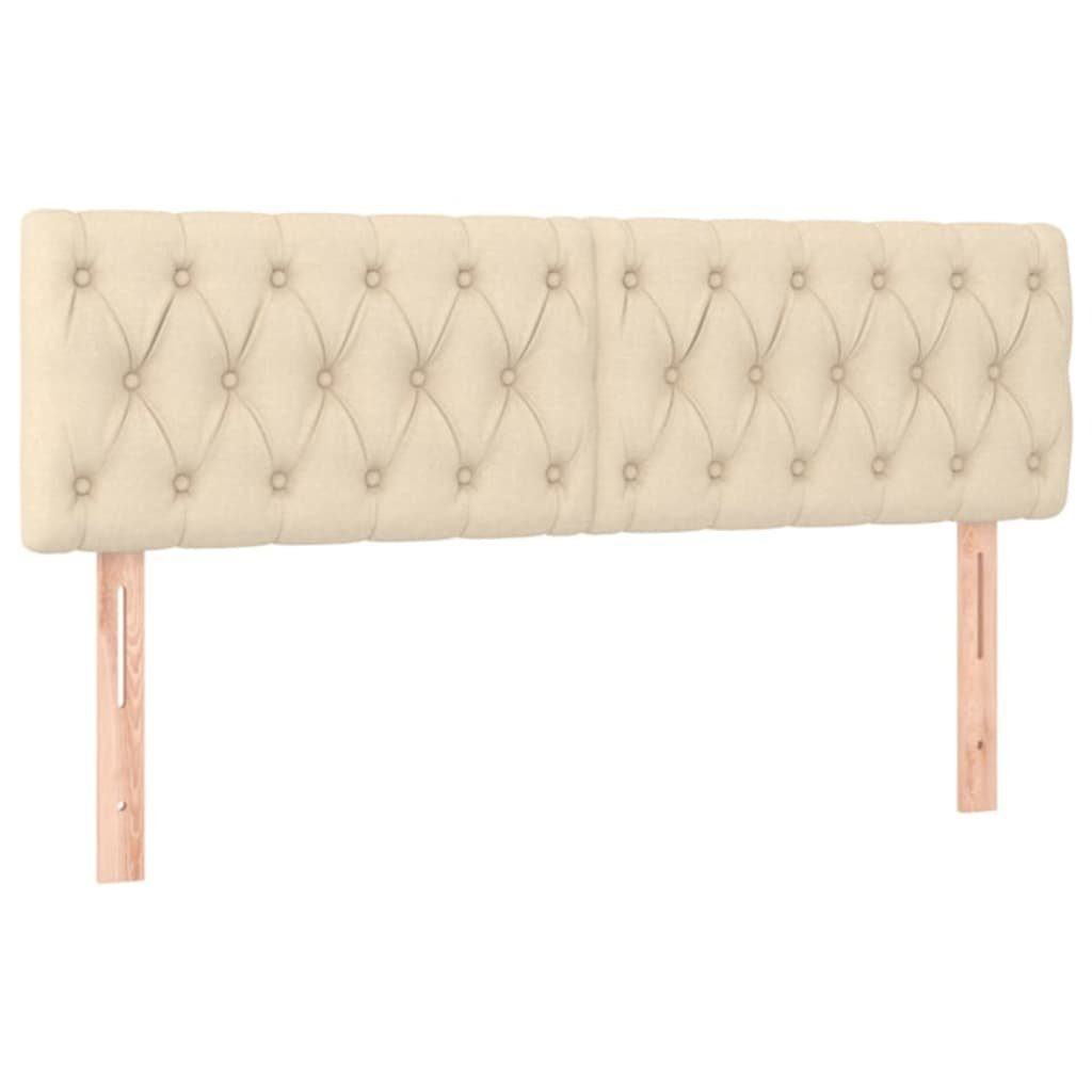 vidaXL Bett Kopfteile Creme 144x7x78/88 cm Stoff (1-tlg)