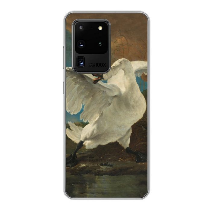 MuchoWow Handyhülle Der bedrohte Schwan - Gemälde von Jan Asselijn Phone Case Handyhülle Samsung Galaxy S20 Ultra Silikon Schutzhülle