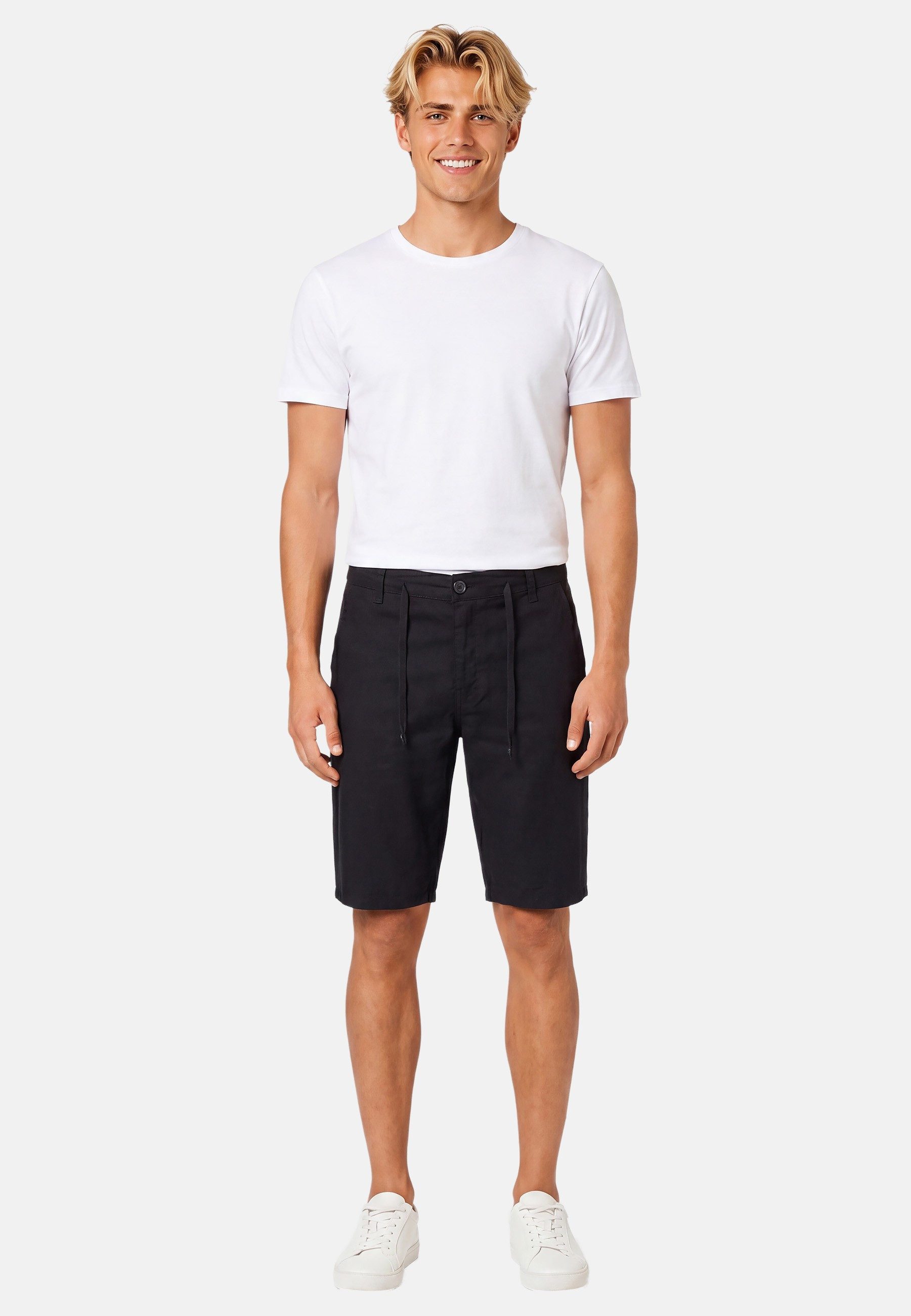 Alessandro Salvarini Shorts Herren in Leinen-Optik – Sommerhose aus Baumwolle Leichte Herren Shorts mit Kordelzug und Gesäßtaschen