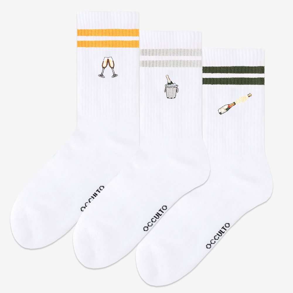 OCCULTO Tennissocken Damen & Herren Motiv Tennissocken 3er Pack (Modell: Summer) (3-Paar)