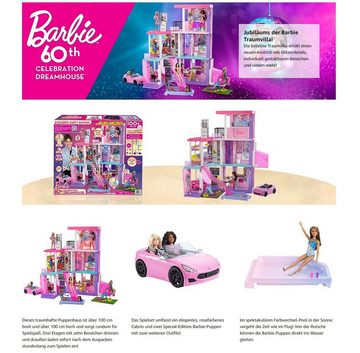 Barbie Puppenhaus Jubiläums Edition, 3-stöckiges Puppenhaus mit 6 Zimmern, Barbie-Pool, (Dreamhouse, Puppen Haus, Puppenhäuser, Set, mit Rutsche, 100-tlg., ab 3 jahren, Puppenvilla Dollhouse, Film, Beleuchtung), Puppenhaus Barbie xxl groß, The Movie, Barbiehaus, Puppenstube Puppen
