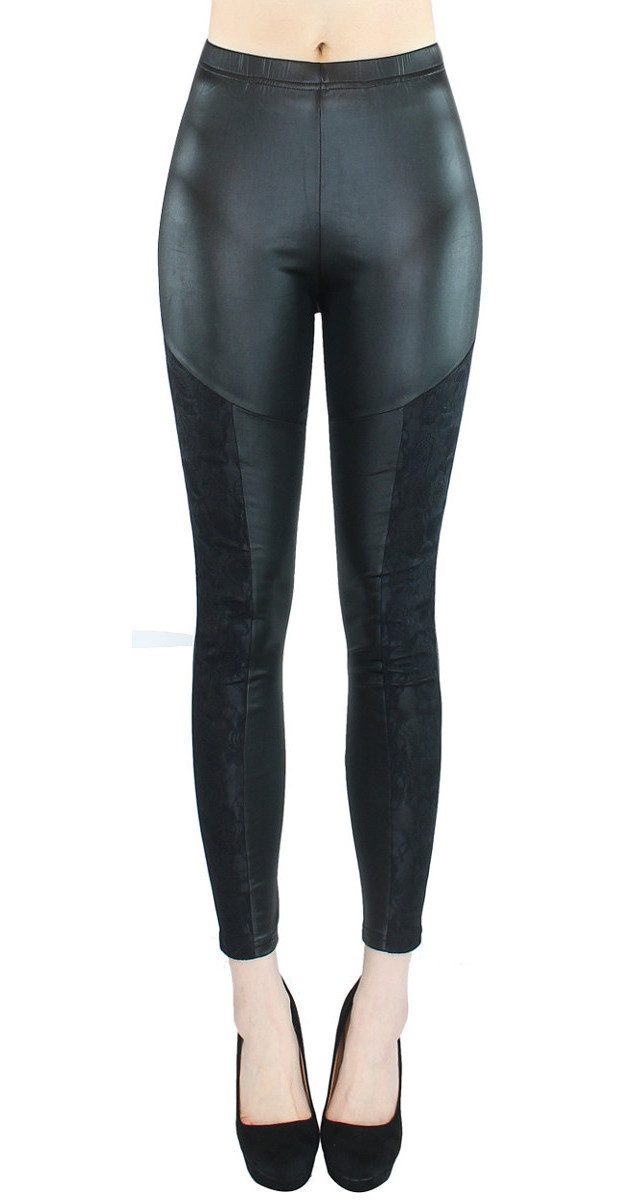 dy_mode Leggings Damen Leggings in Kunstleder günstig online kaufen
