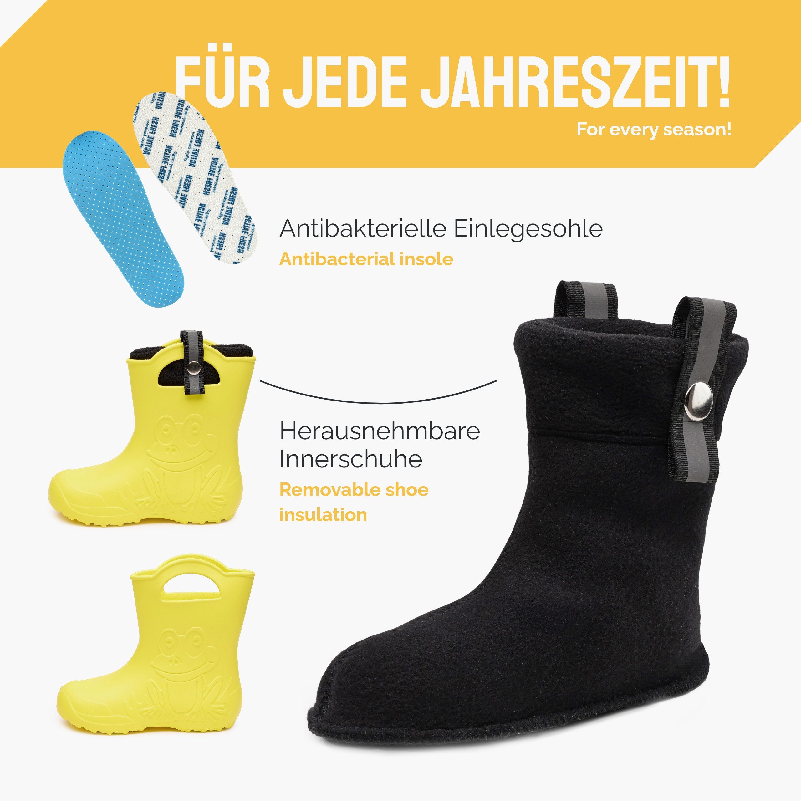 Ladeheid Kinder Federleichte Gummistiefel Thermo mit Fütterung LA-CA-Frog245 Gummistiefel