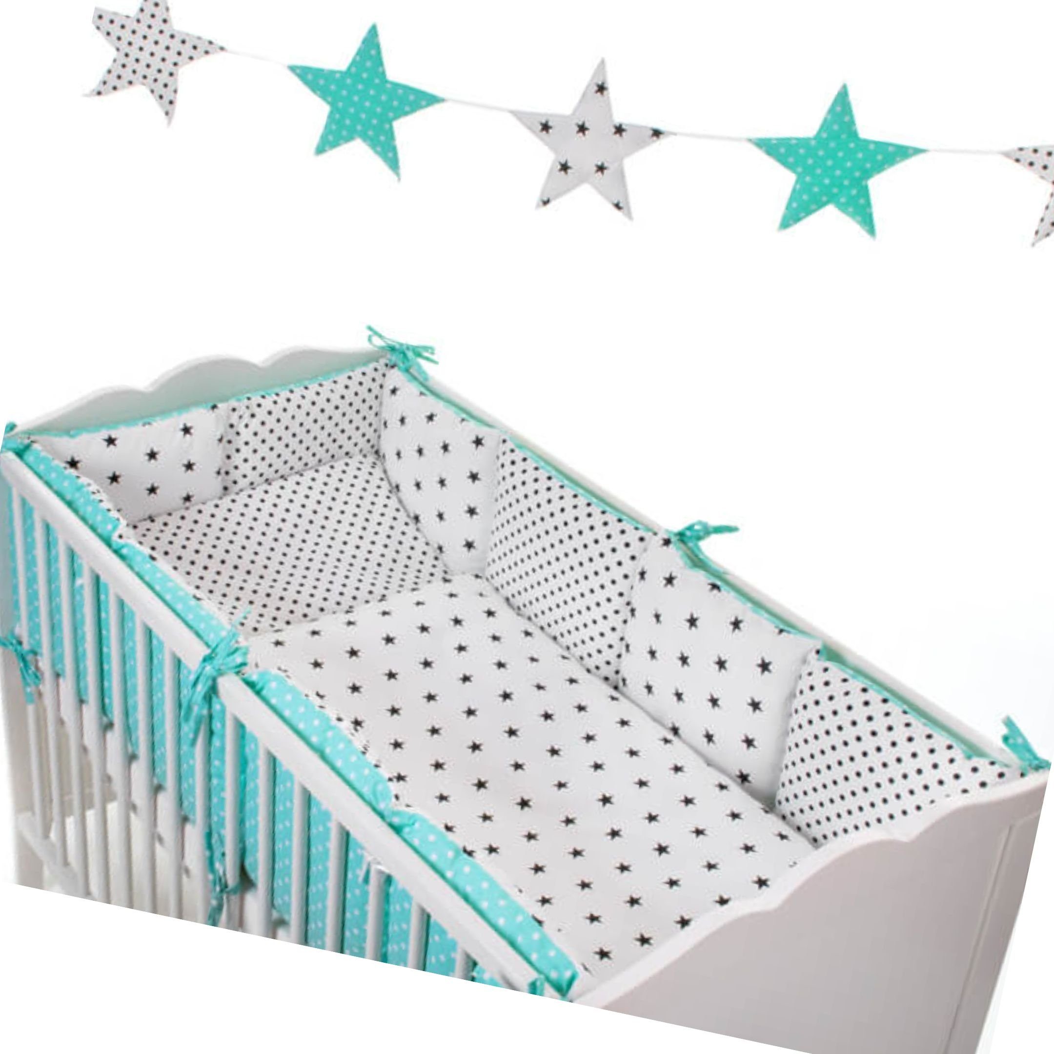 Babybettwäsche Babybettwäsche Baby Bett SET "Sweety LONG " für Babybett 70x140 - S/W