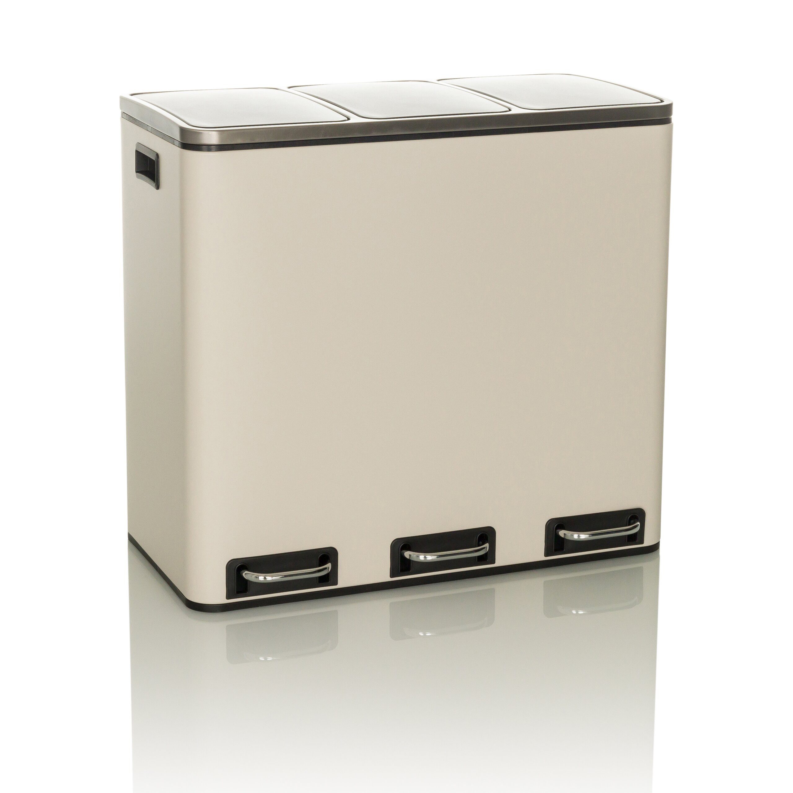 hjh OFFICE Mülleimer Clean 9 Abfalleimer, Mülltrennsystem Küche mit 3 Fächern, Abfalleimer 3 x 18L (54 Liter)