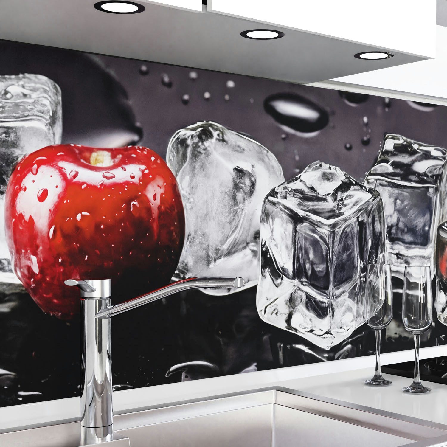 danario Küchenrückwand Folie selbstklebend - Matt - Spritzschutz Küche - versteift & robust