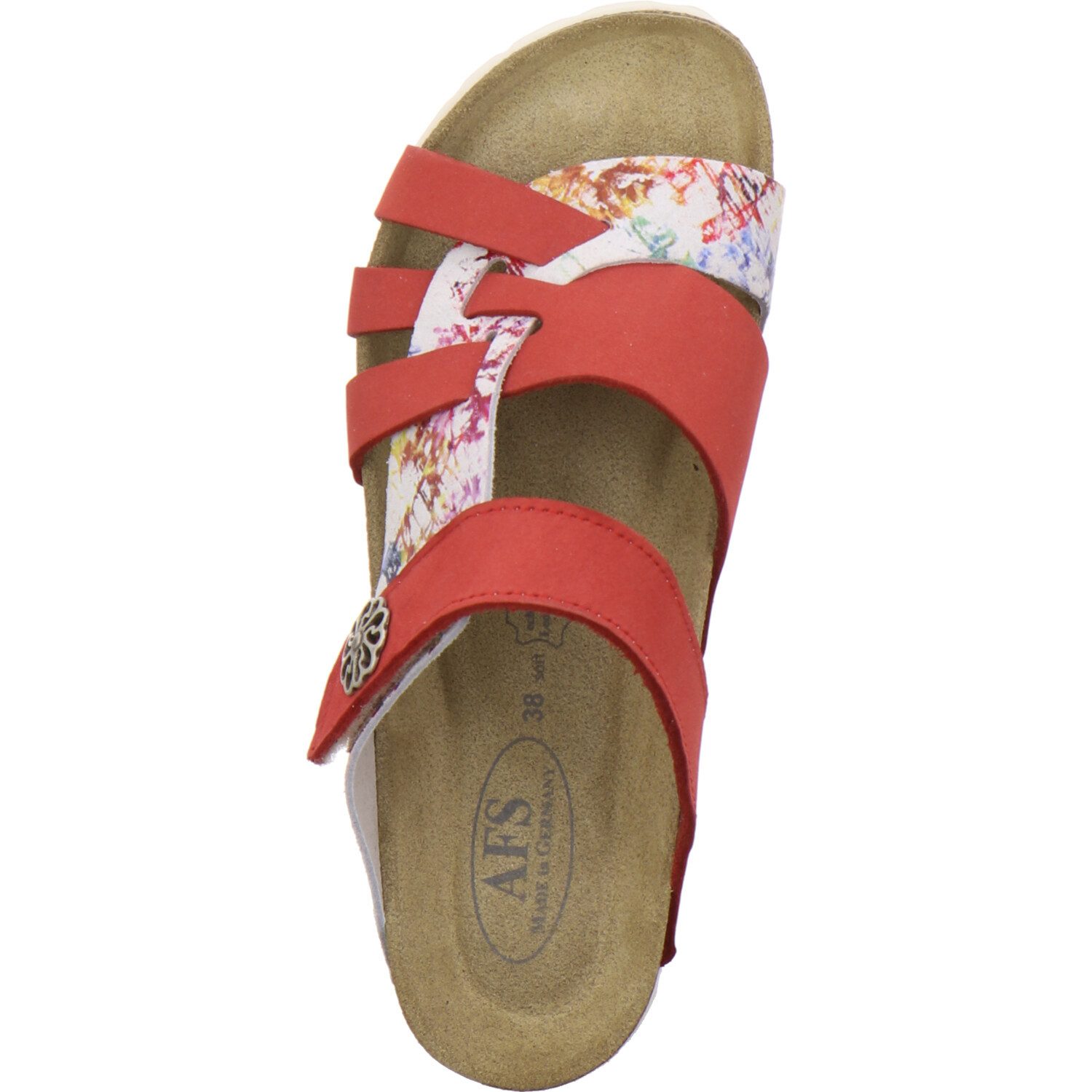 AFS-Schuhe 212030 Kralle Pantolette für Damen mit Fußbett, bequeme Sandalen aus Leder