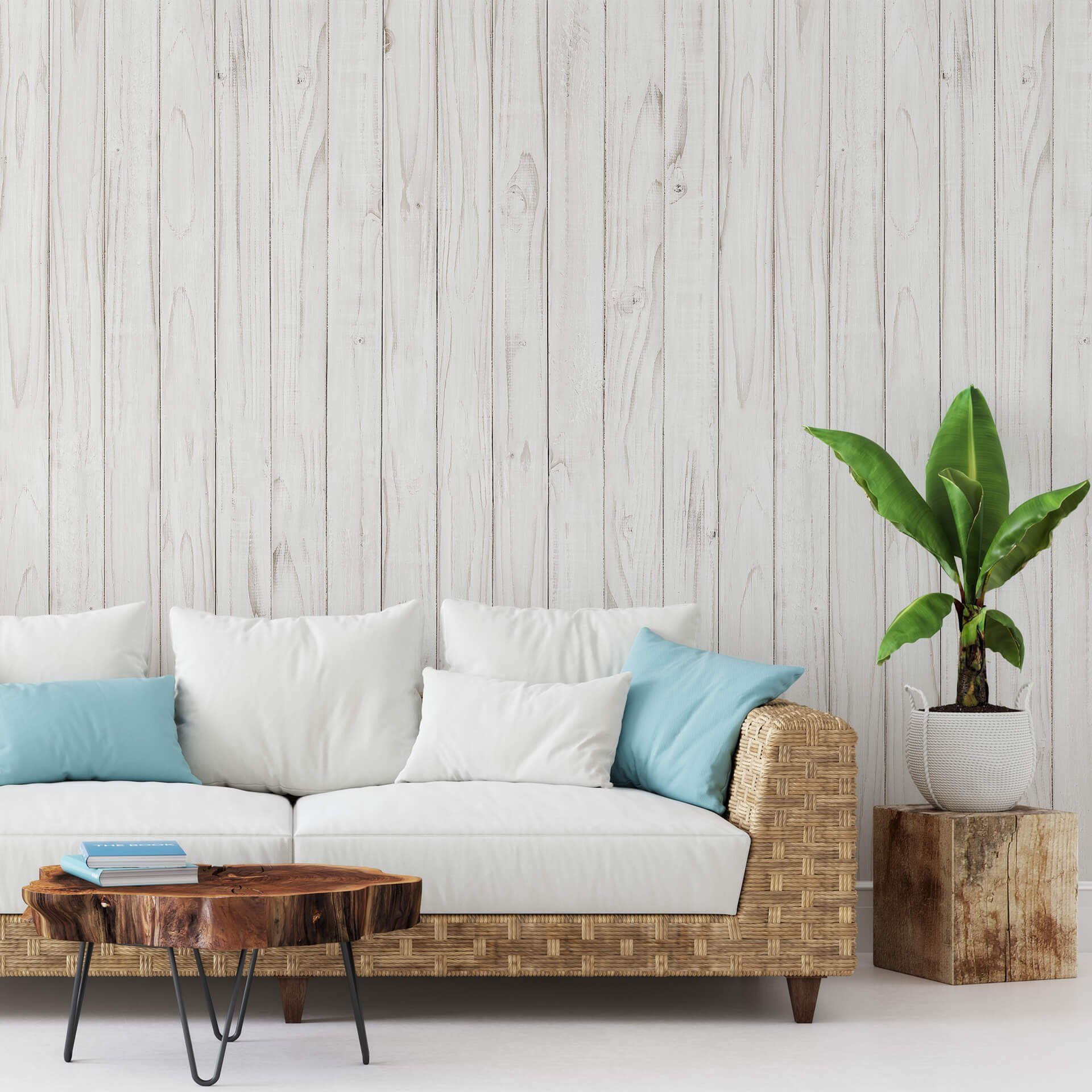 A.S. Création Fototapete, Vlies Foto Tapete Holz White Wooden Wall DD118997 Designwalls 2.0