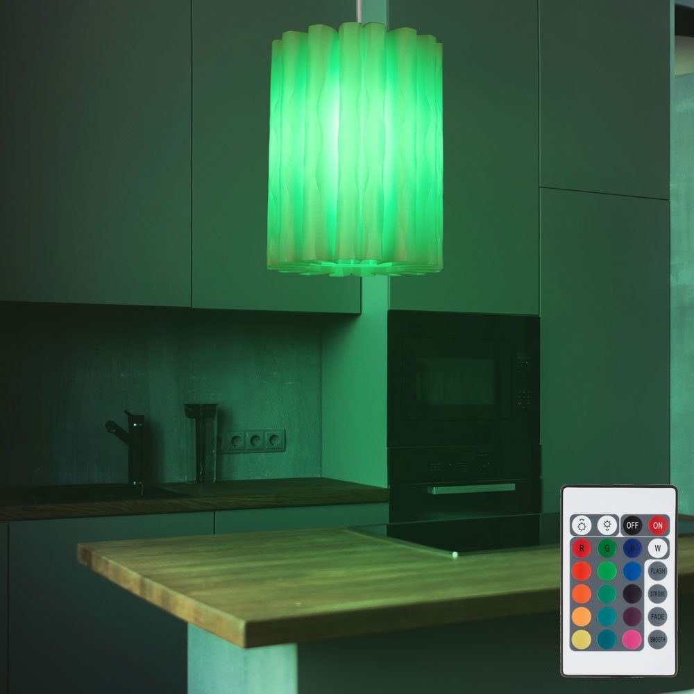 etc-shop LED Pendelleuchte, Leuchtmittel Set Dimmer bunt Farbwechsel, Design Hänge im Warmweiß, Pendel Leuchte inklusive, Fernbedienung