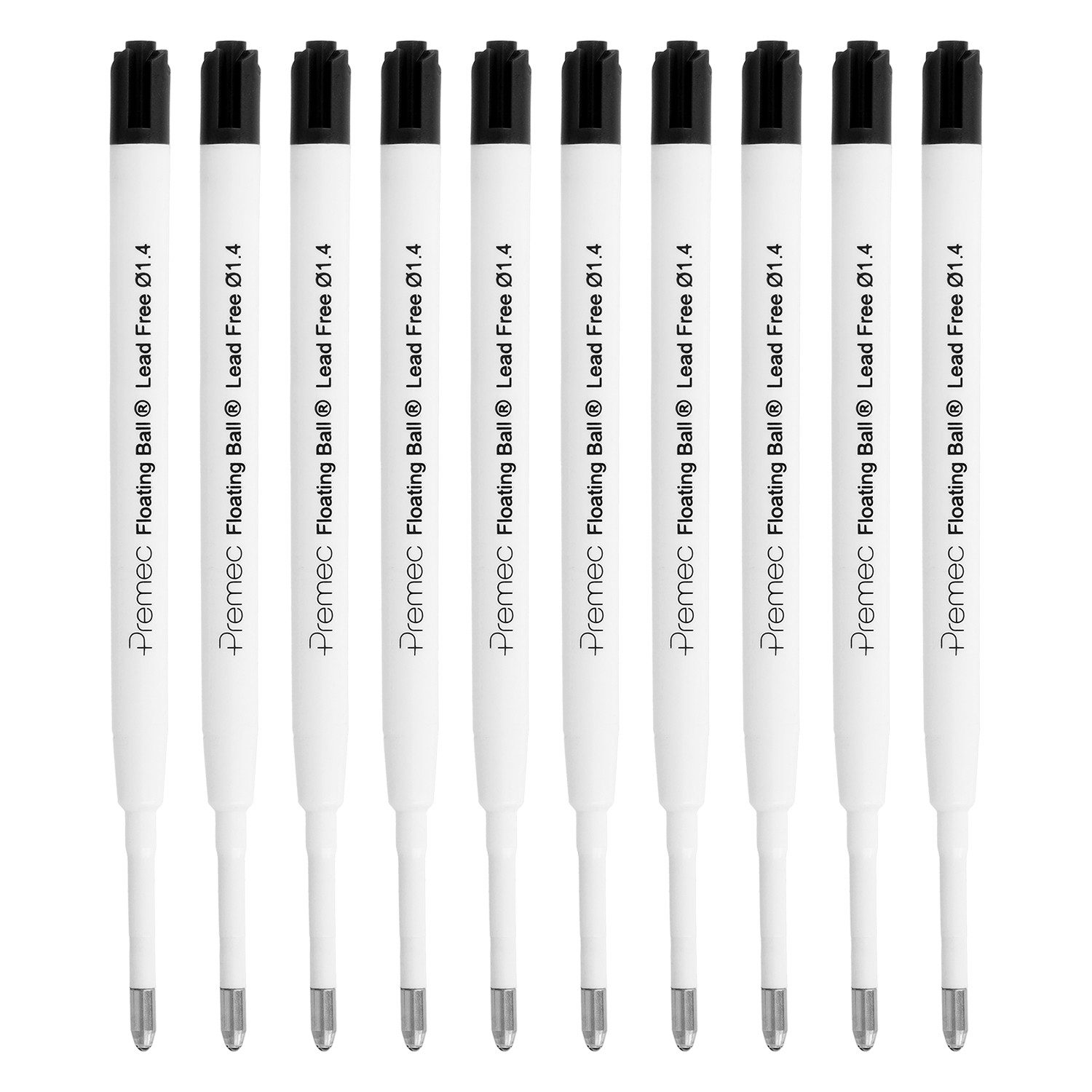 WESTCOTT Kugelschreibermine G2 Nachfüllpack Schwarz 10 Stück, Kugelschreiberminen XB 1,4 mm, kompatibel mit ISO Standard G2, dokumentenechte Tinte