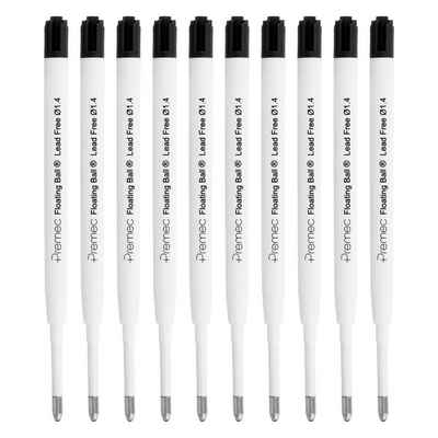 WESTCOTT Kugelschreibermine G2 Nachfüllpack Schwarz 10 Stück, Kugelschreiberminen XB 1,4 mm, kompatibel mit ISO Standard G2, dokumentenechte Tinte