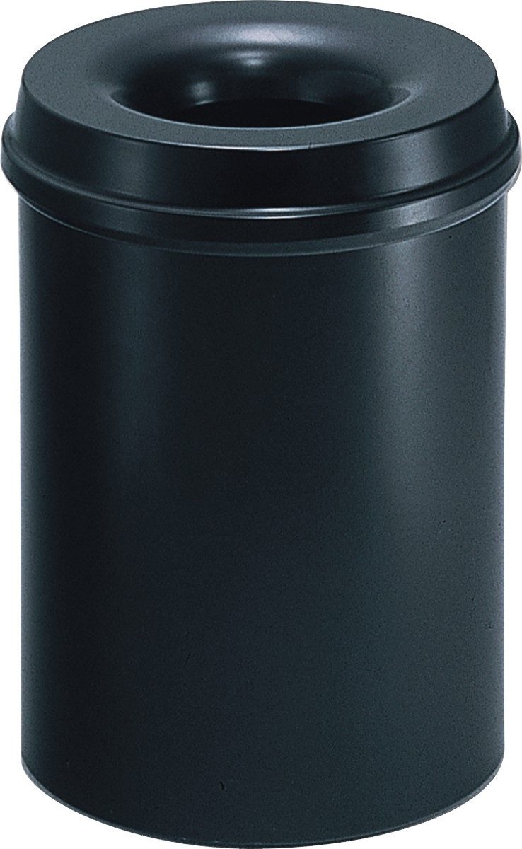 Papierkorb Papierkorb 30l Metall mit Löschkopf schwarz.