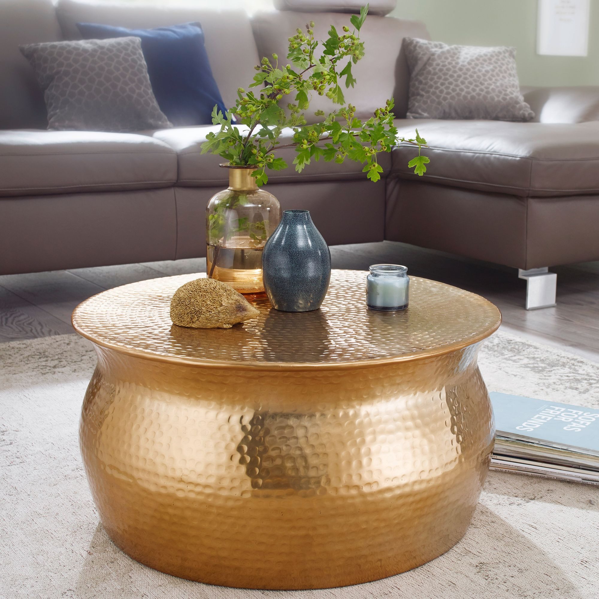 FINEBUY Couchtisch SuVa12227_1 (60x30,5x60 cm Aluminium günstig online kaufen