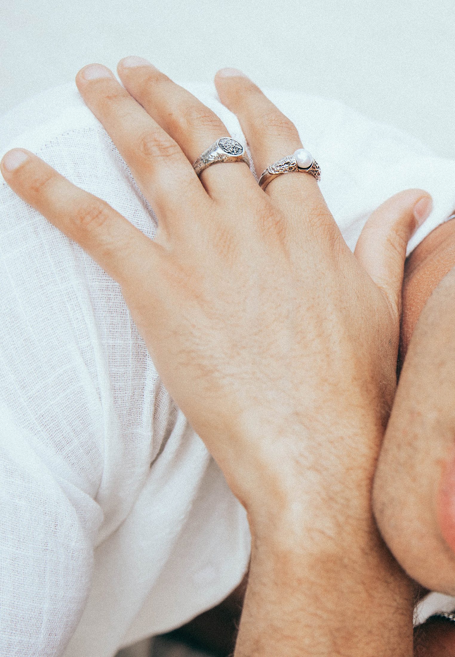 HAZE & GLORY Silberring Perle Vintage 925 Silber