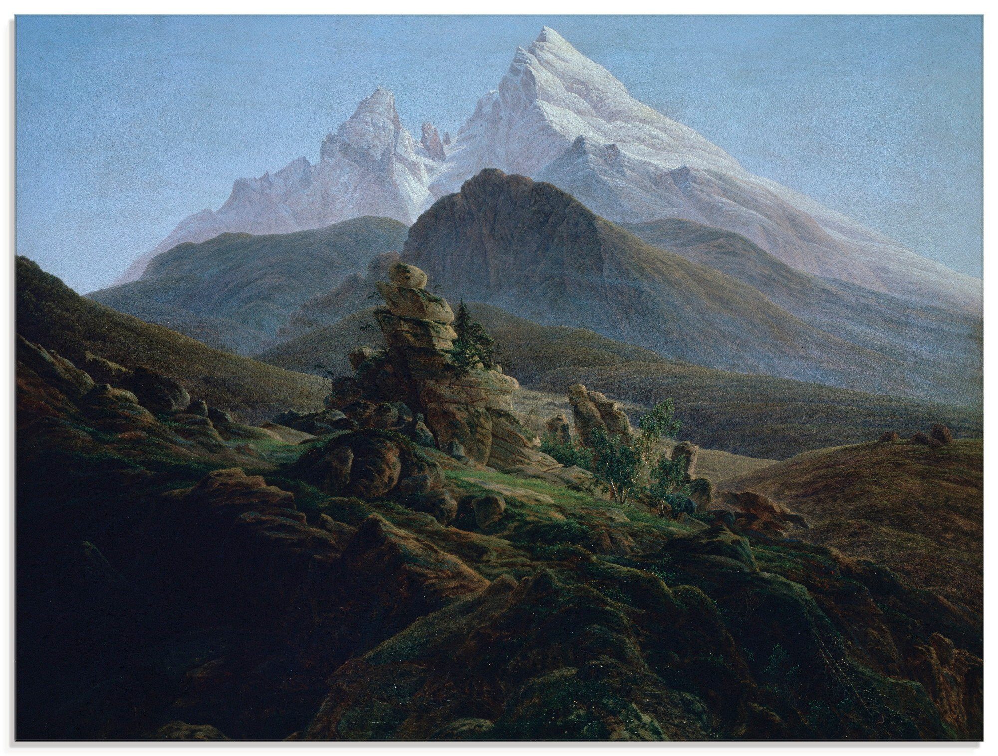 in Artland Watzmann. Um St), verschiedenen 1824, Berge Glasbild Der (1 Größen