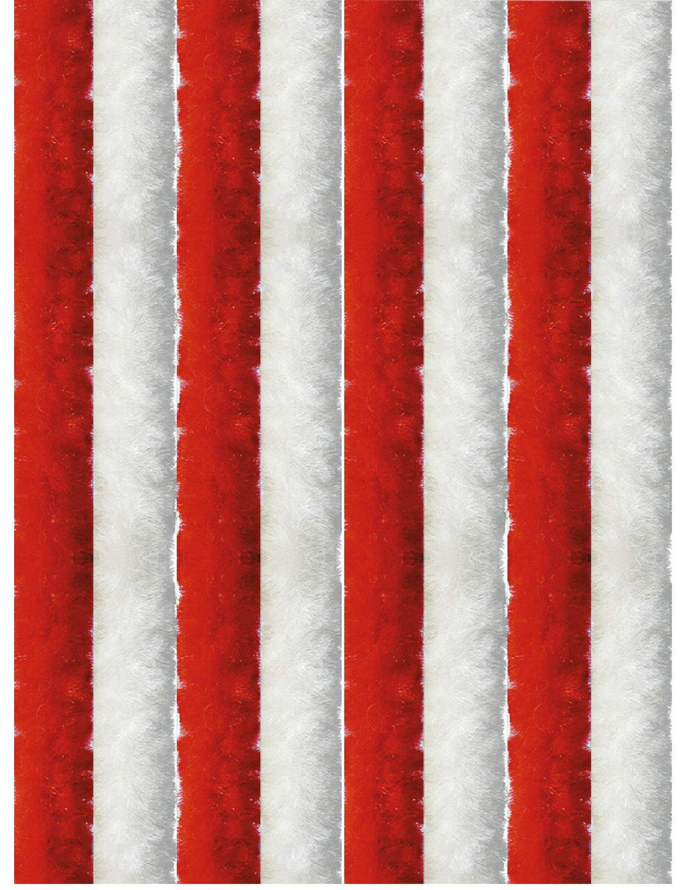 Türvorhang, Arsvita, Hakenaufhängung (1 St), blickdicht, Flauschvorhang 90x200cm (BxL), perfekter Insekten- und Sichtschutz, viele versch. Farben verfügbar Rot - Weiß