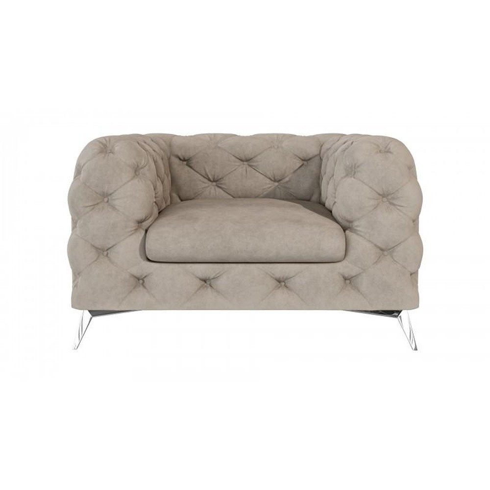 JVmoebel Chesterfield-Sessel Beiger Polstersessel Chesterfield Gesteppter Sessel Wohnzimmermöbel (1-St), Made in Europa