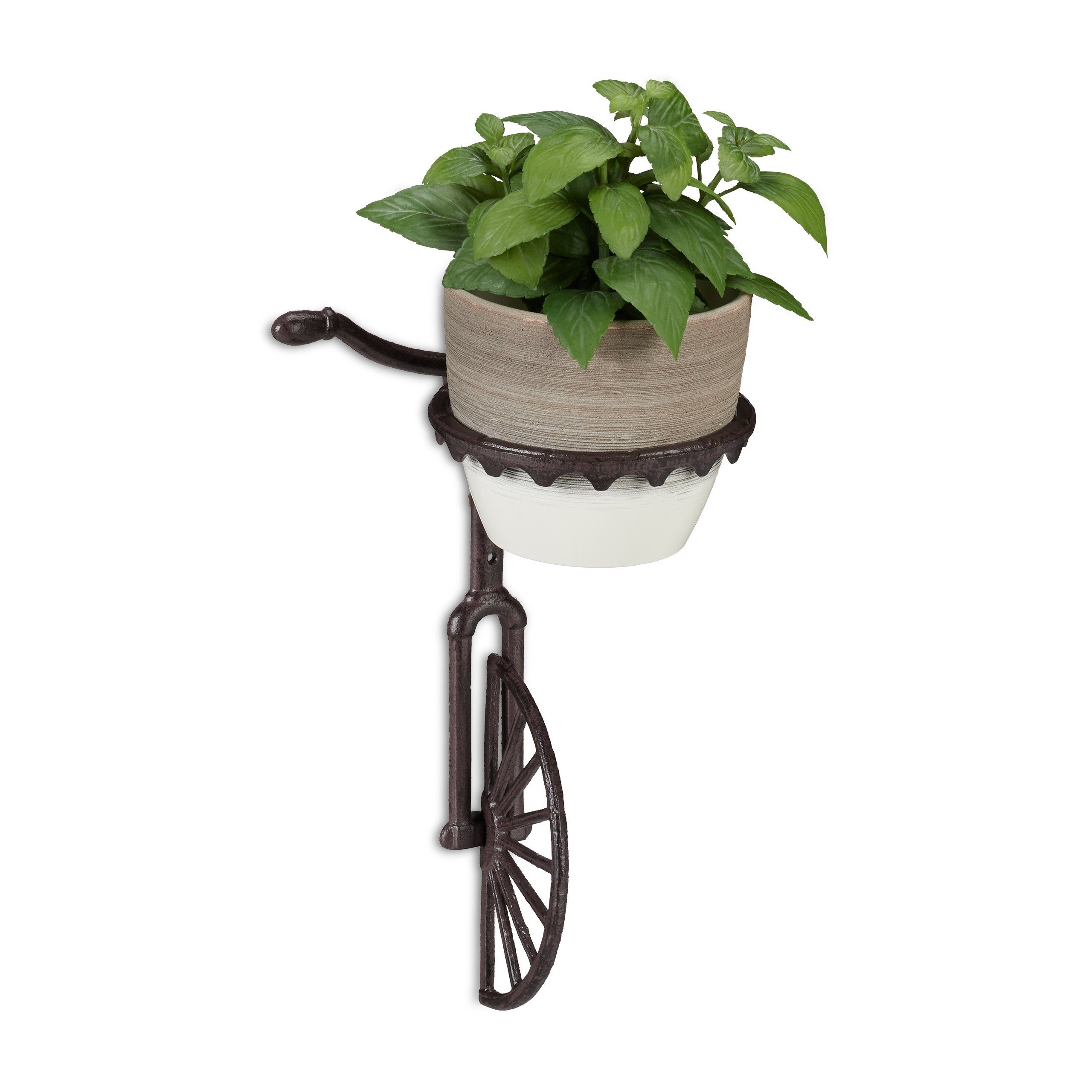 relaxdays Blumentopf 4 x Wand Blumenhalter Einrad