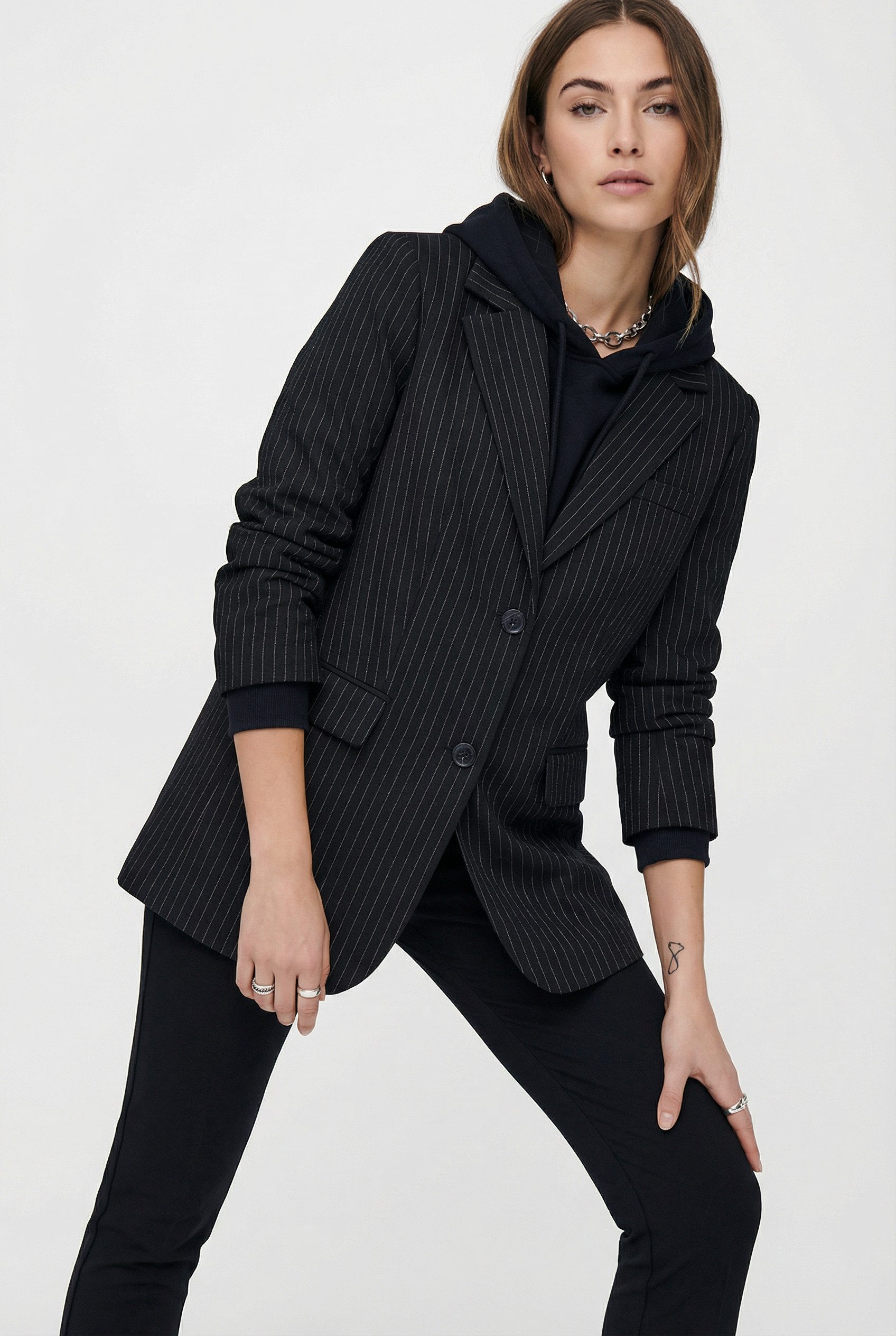 ONLY Longblazer ONLREINA L/S PINSTRIPE BLAZER TLR NOOS mit Nadelstreifen