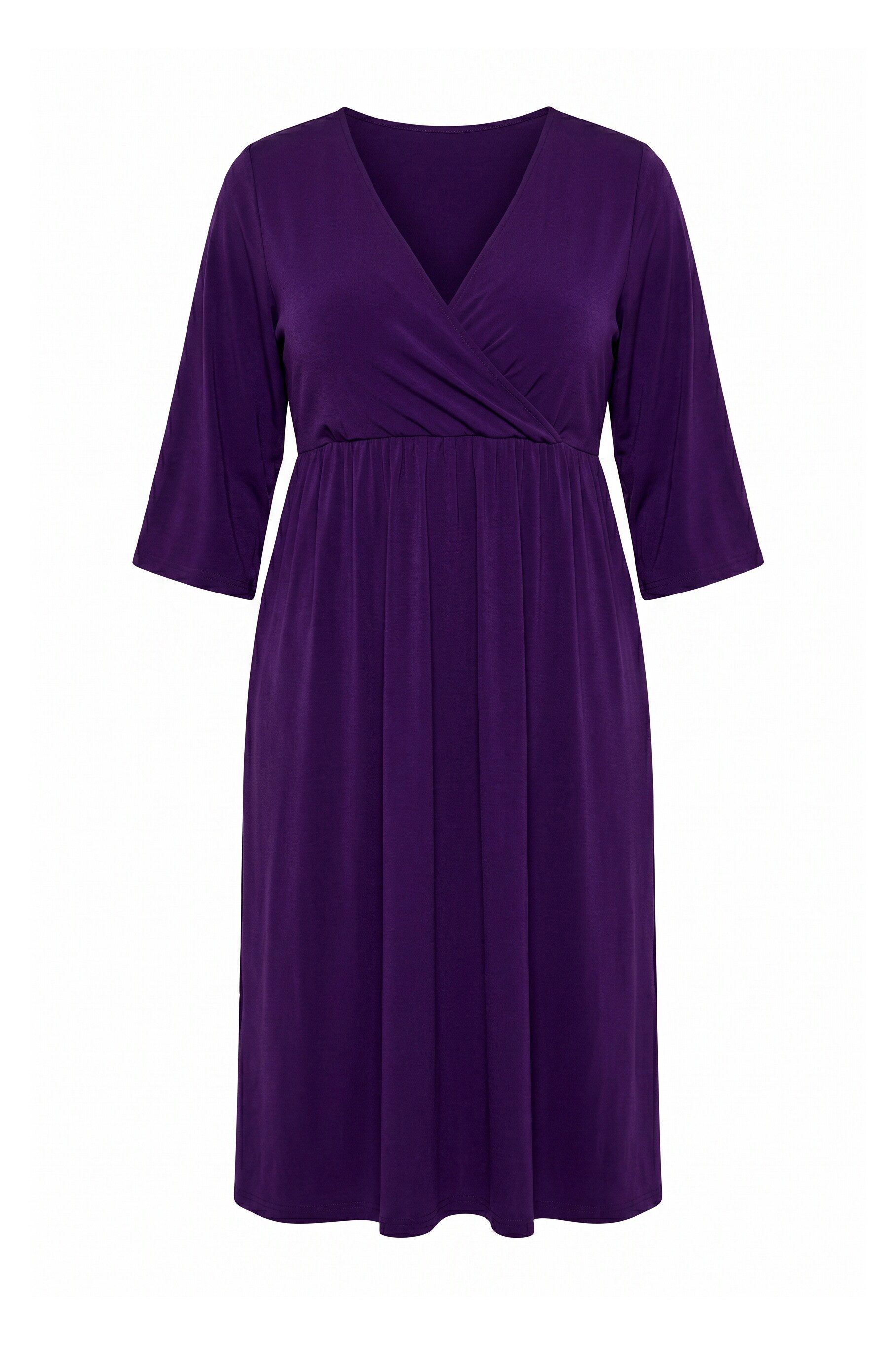 Ulla Popken Maxikleid Jerseykleid Wickeloptik A-Linie V-Ausschnitt