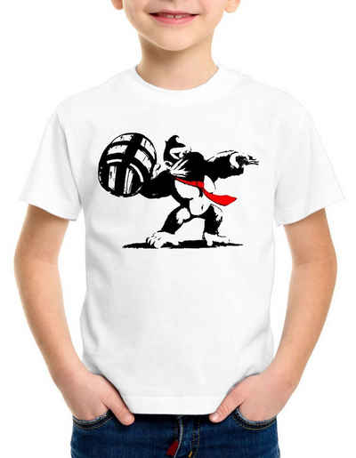 style3 Print-Shirt Kinder T-Shirt Graffiti Kong donkey pop art banksy geek snes nerd gamer