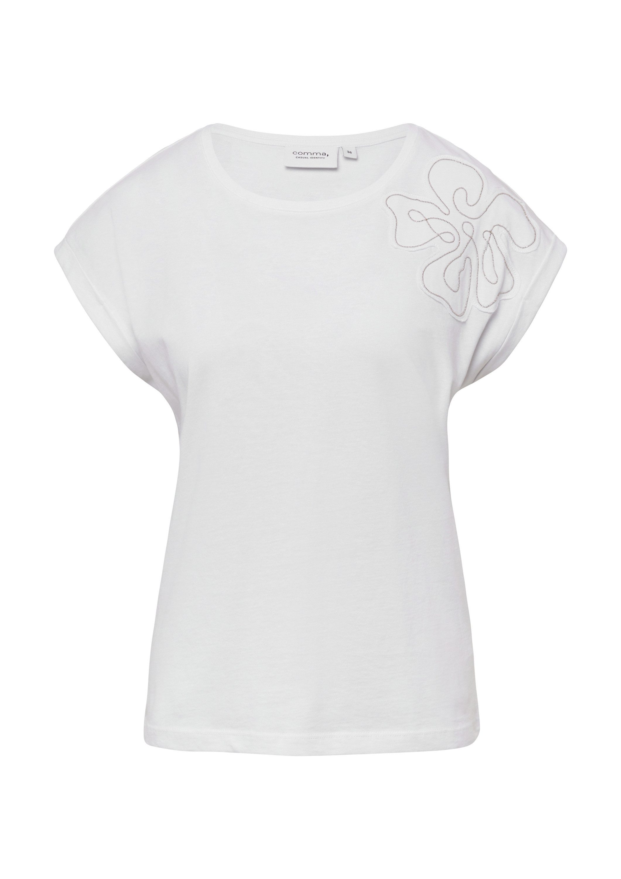 comma Kurzarmshirt T-Shirt (1-tlg) günstig online kaufen